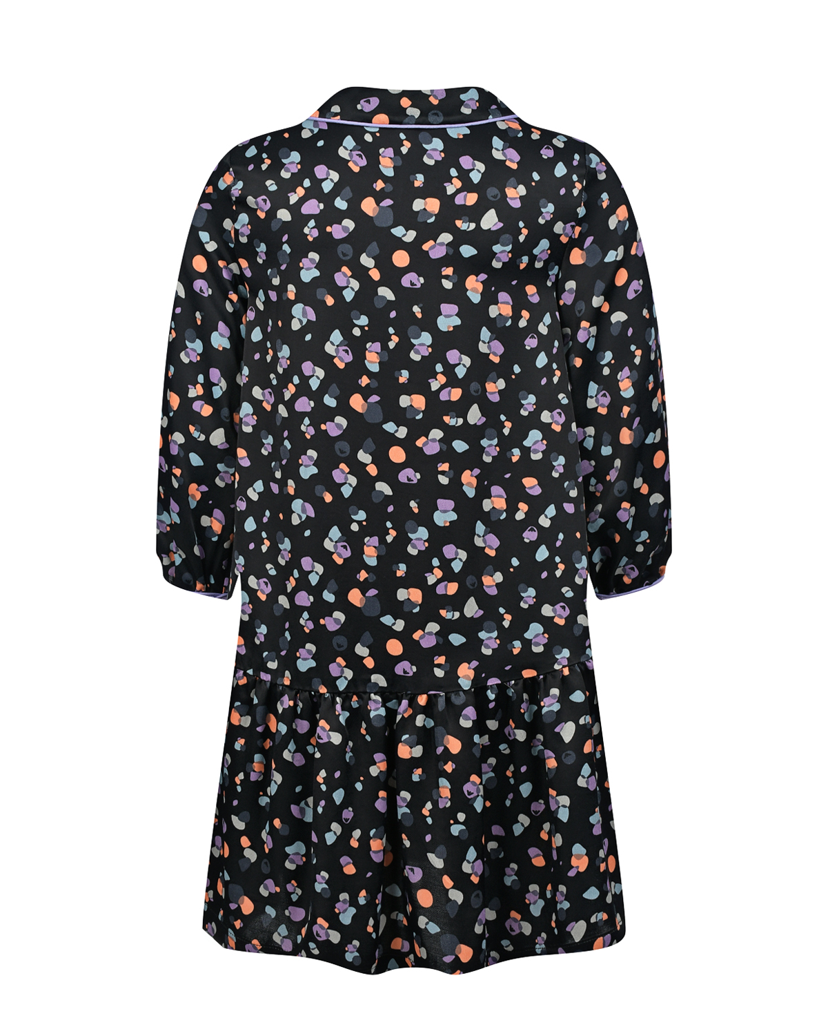 Черное платье с абстрактным принтом Emporio Armani детское, размер 116, цвет мультиколор - фото 3