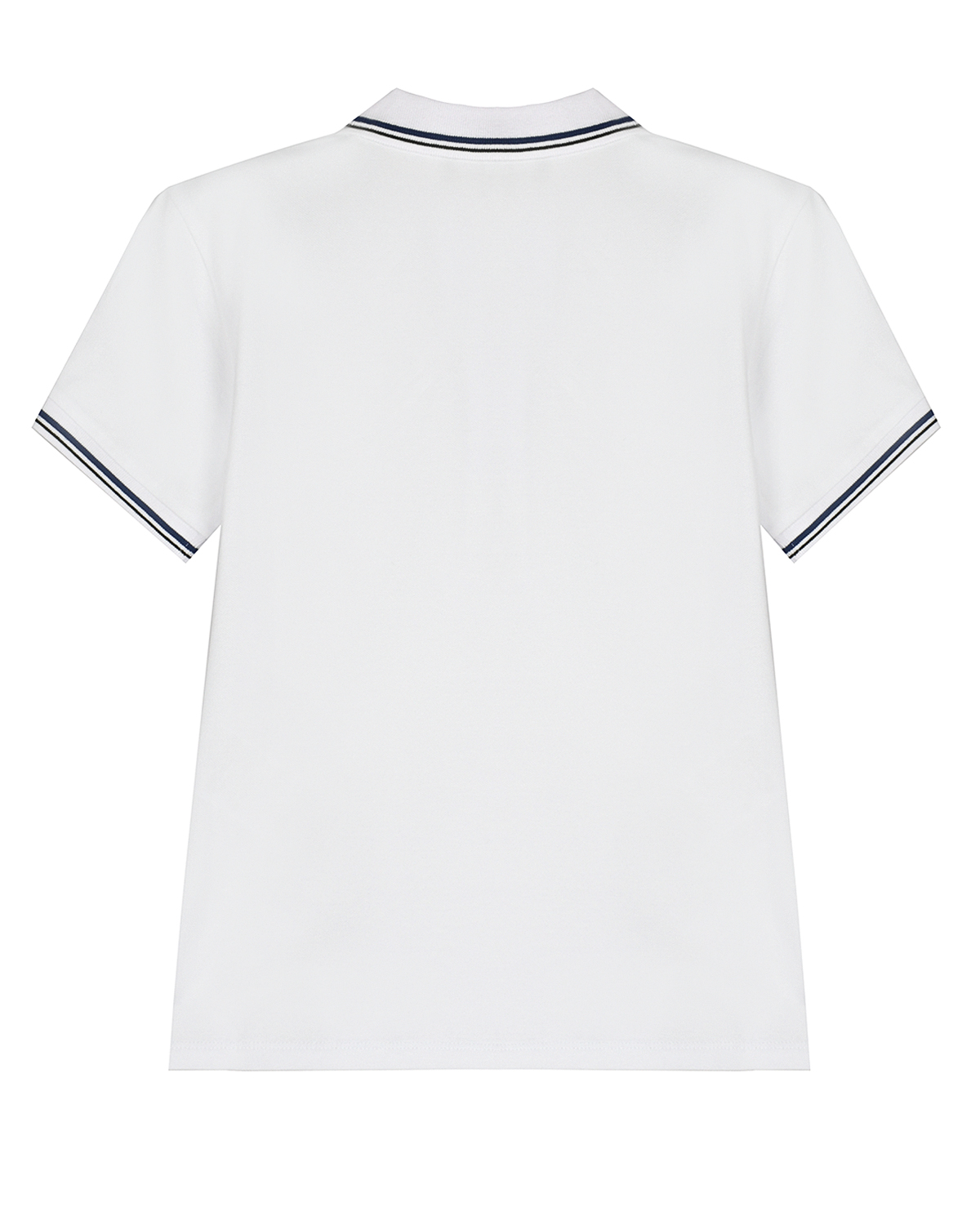 Белая футболка-поло с отделкой в полоску Emporio Armani детская, размер 140, цвет белый - фото 2