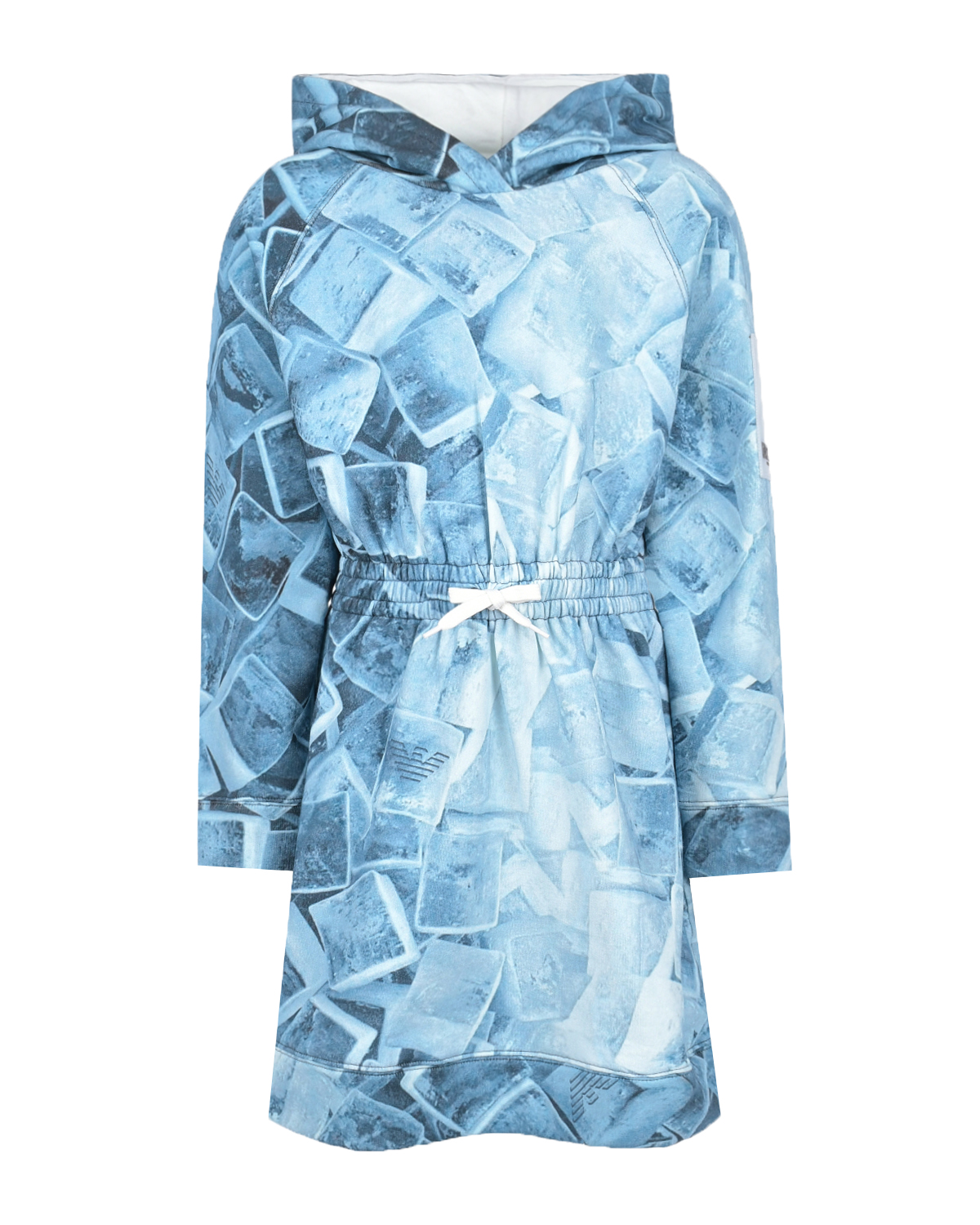 Платье с принтом "лед" Emporio Armani детское, размер 128, цвет синий - фото 1