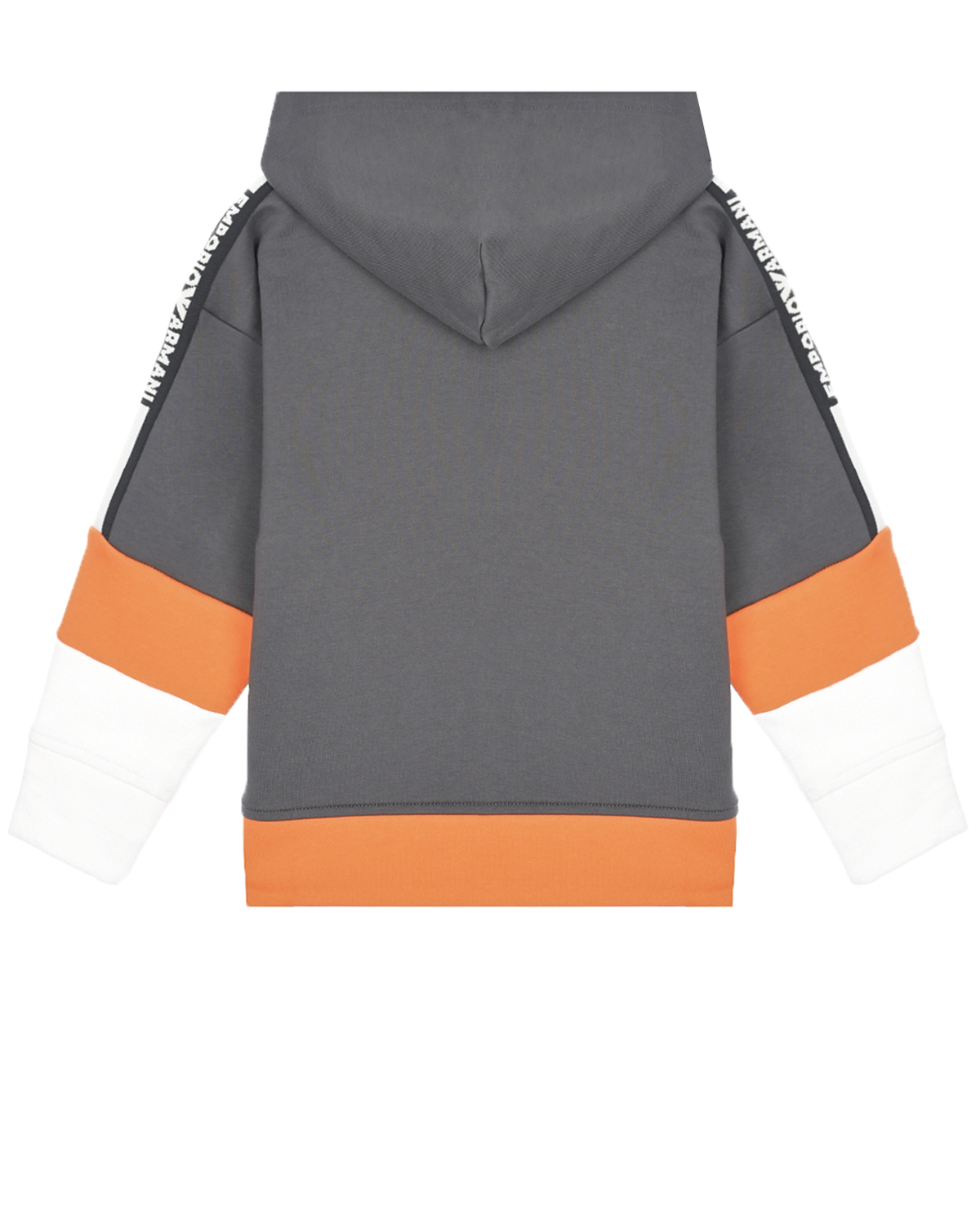 Серая спортивная куртка с оранжевыми вставками Emporio Armani детская, размер 104, цвет серый - фото 2