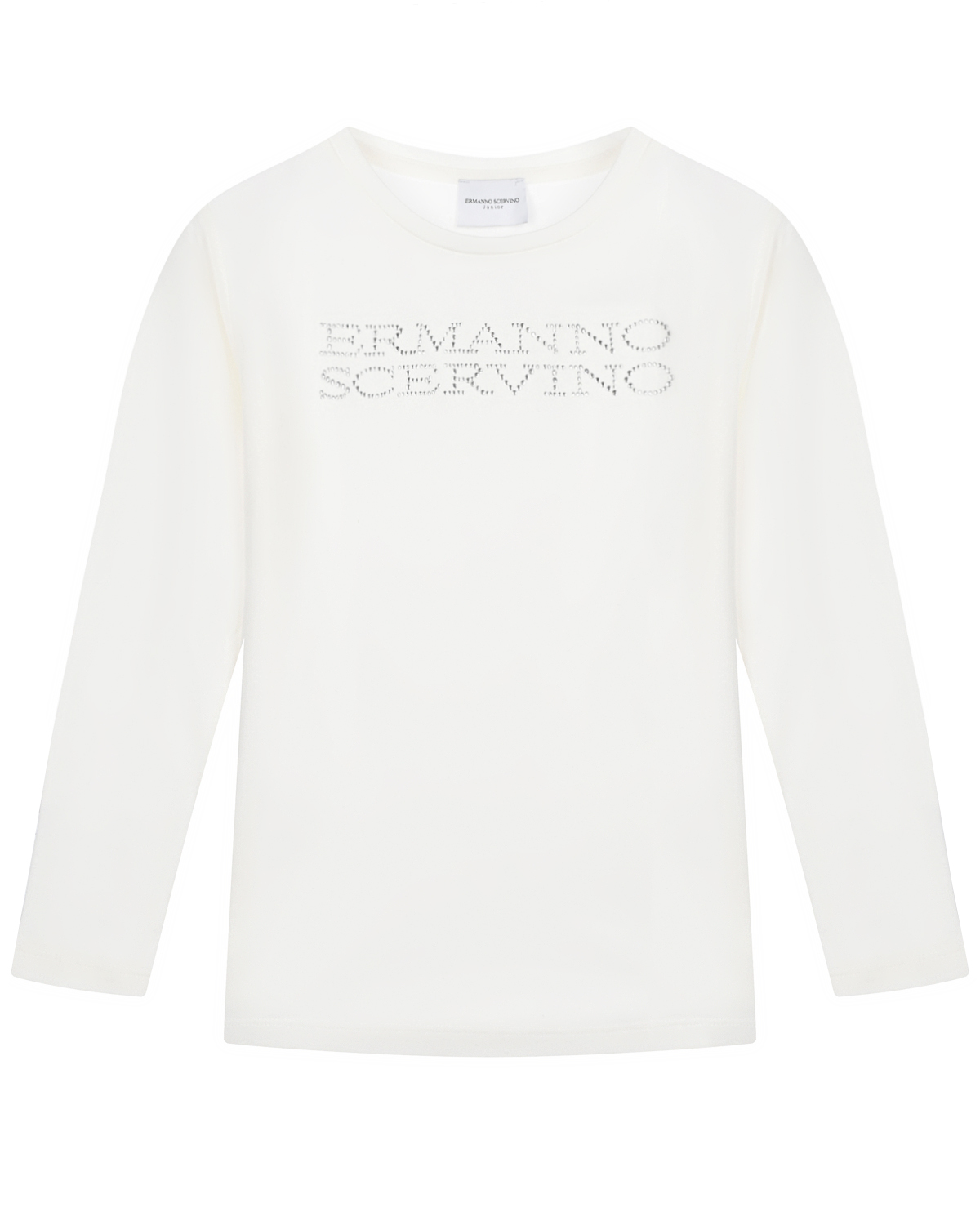 Кремовая толстовка с лого из страз Ermanno Scervino детская, размер 116, цвет кремовый - фото 1