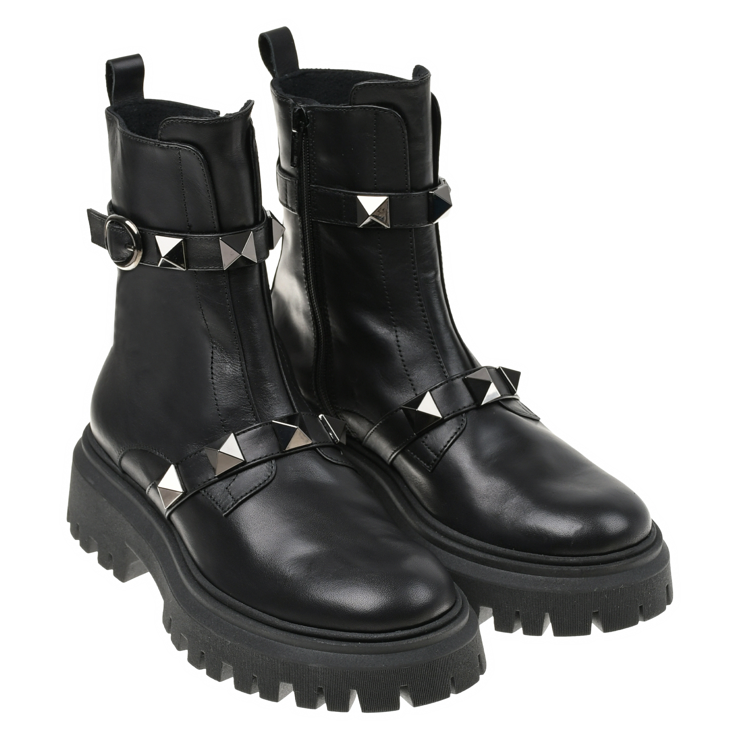 Черные ботинки с заклепками Florens детские, размер 30, цвет черный