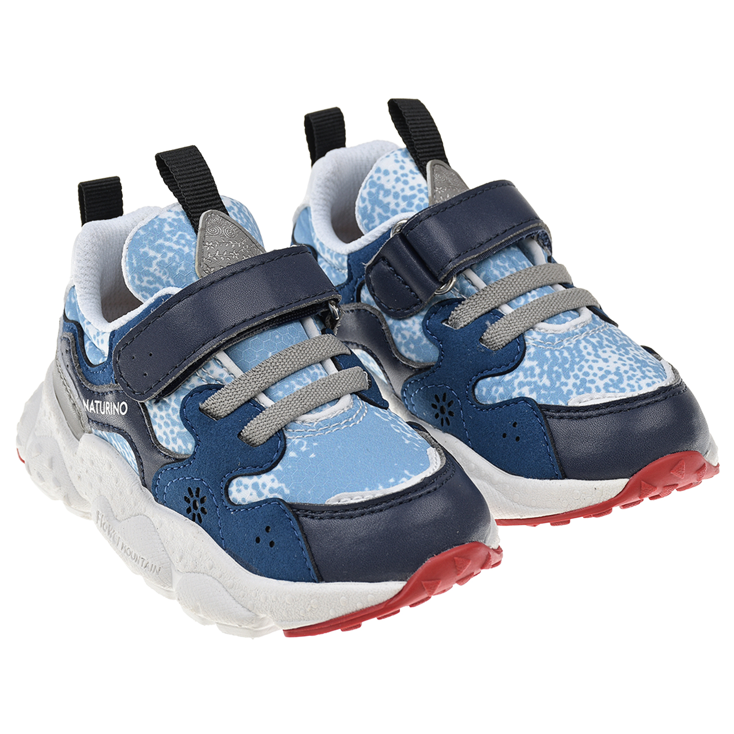 Синие кроссовки с белой подошвой Flower Mountain детские