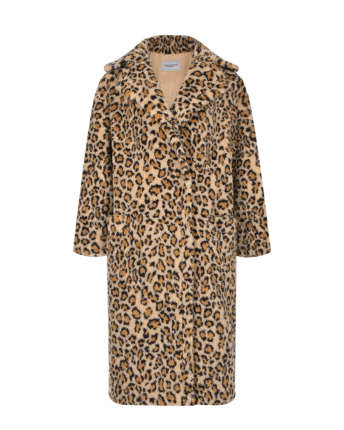 Пальто из эко-меха с леопардовым принтом Forte dei Marmi Couture, размер 36, цвет нет цвета - фото 1