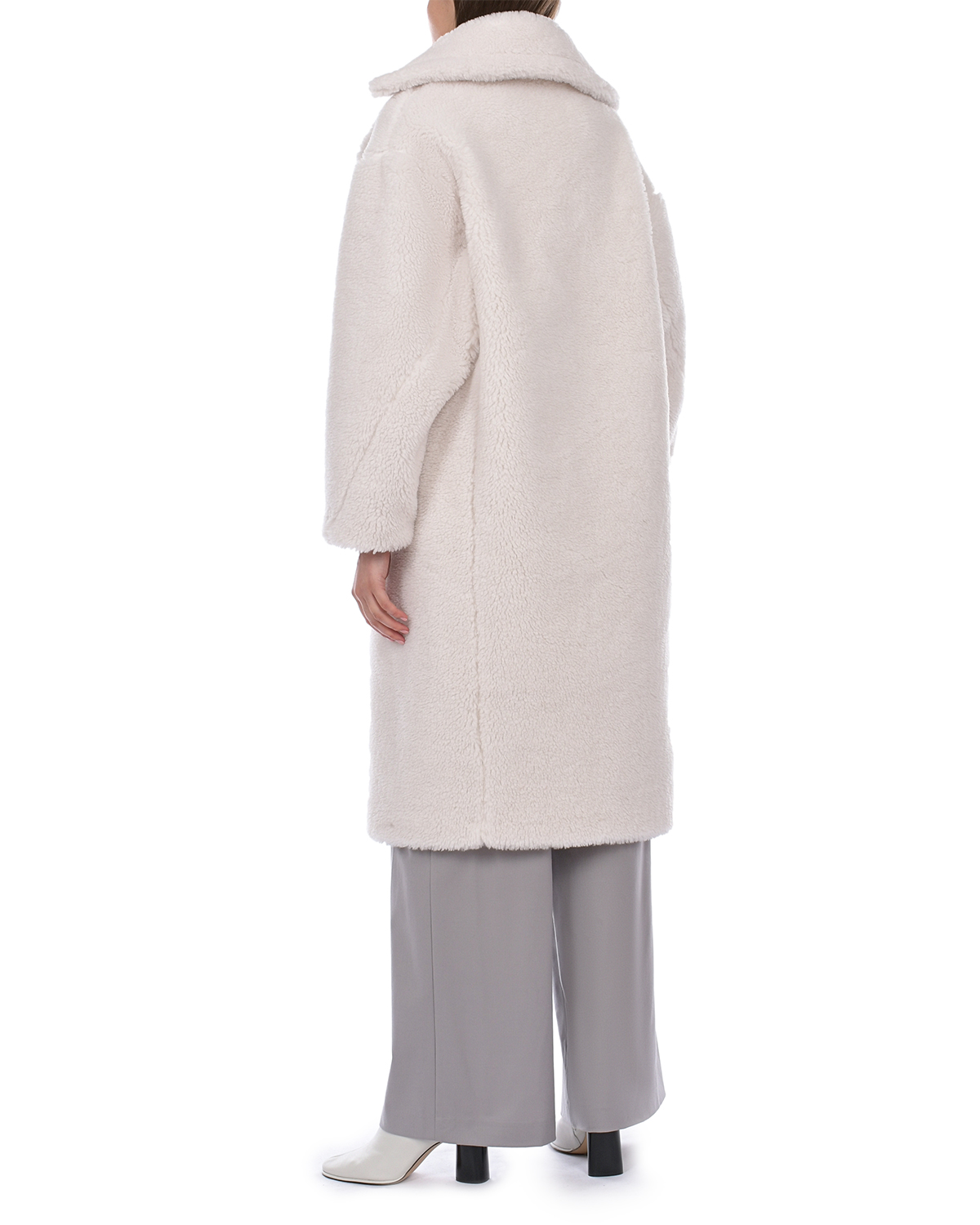 Пальто молочного цвета из эко-меха Forte dei Marmi Couture, размер 36 - фото 4