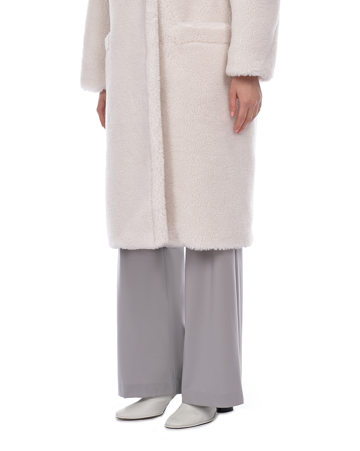 Пальто молочного цвета из эко-меха Forte dei Marmi Couture, размер 36 - фото 7