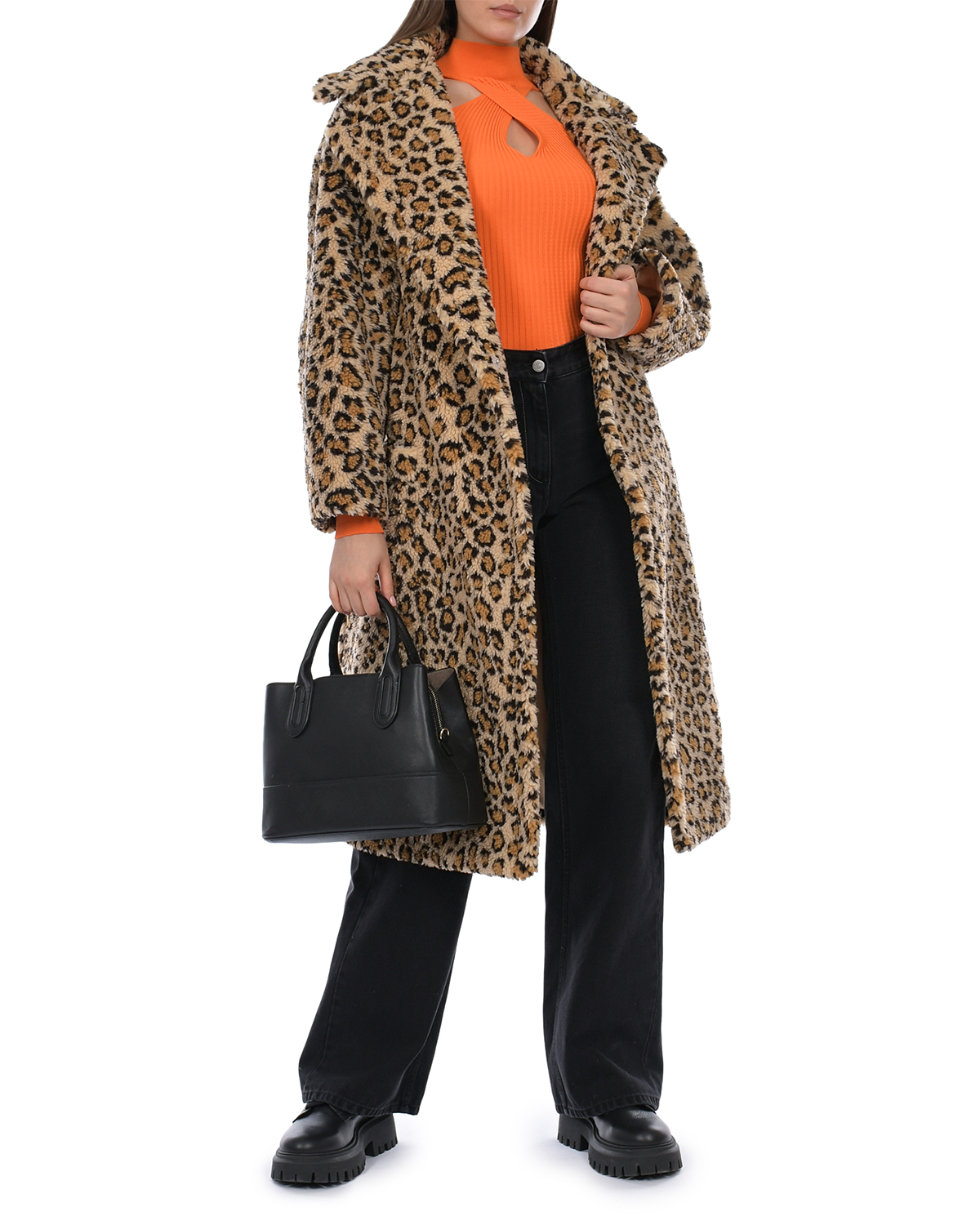 Пальто из эко-меха с леопардовым принтом Forte dei Marmi Couture, размер 36, цвет нет цвета - фото 2