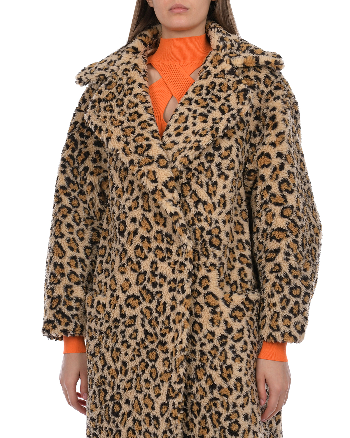 Пальто из эко-меха с леопардовым принтом Forte dei Marmi Couture, размер 36, цвет нет цвета - фото 5