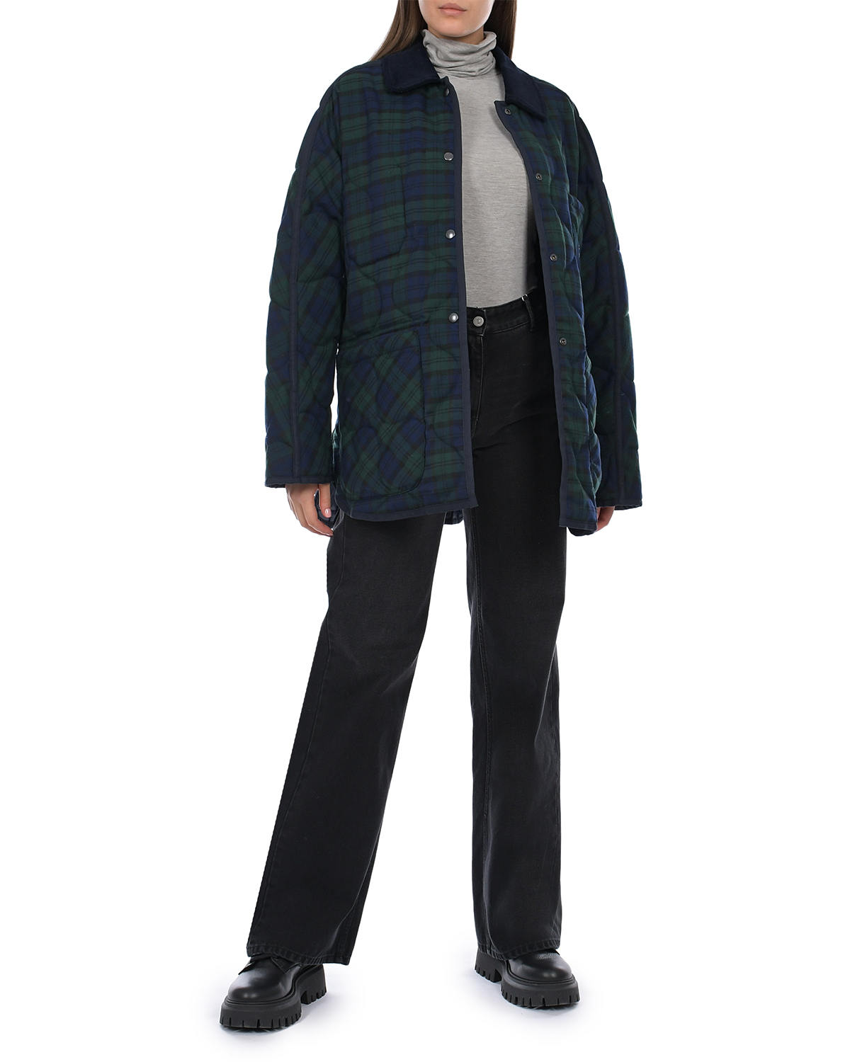 Темно-зеленая куртка в клетку Forte dei Marmi Couture, размер 38, цвет нет цвета - фото 2