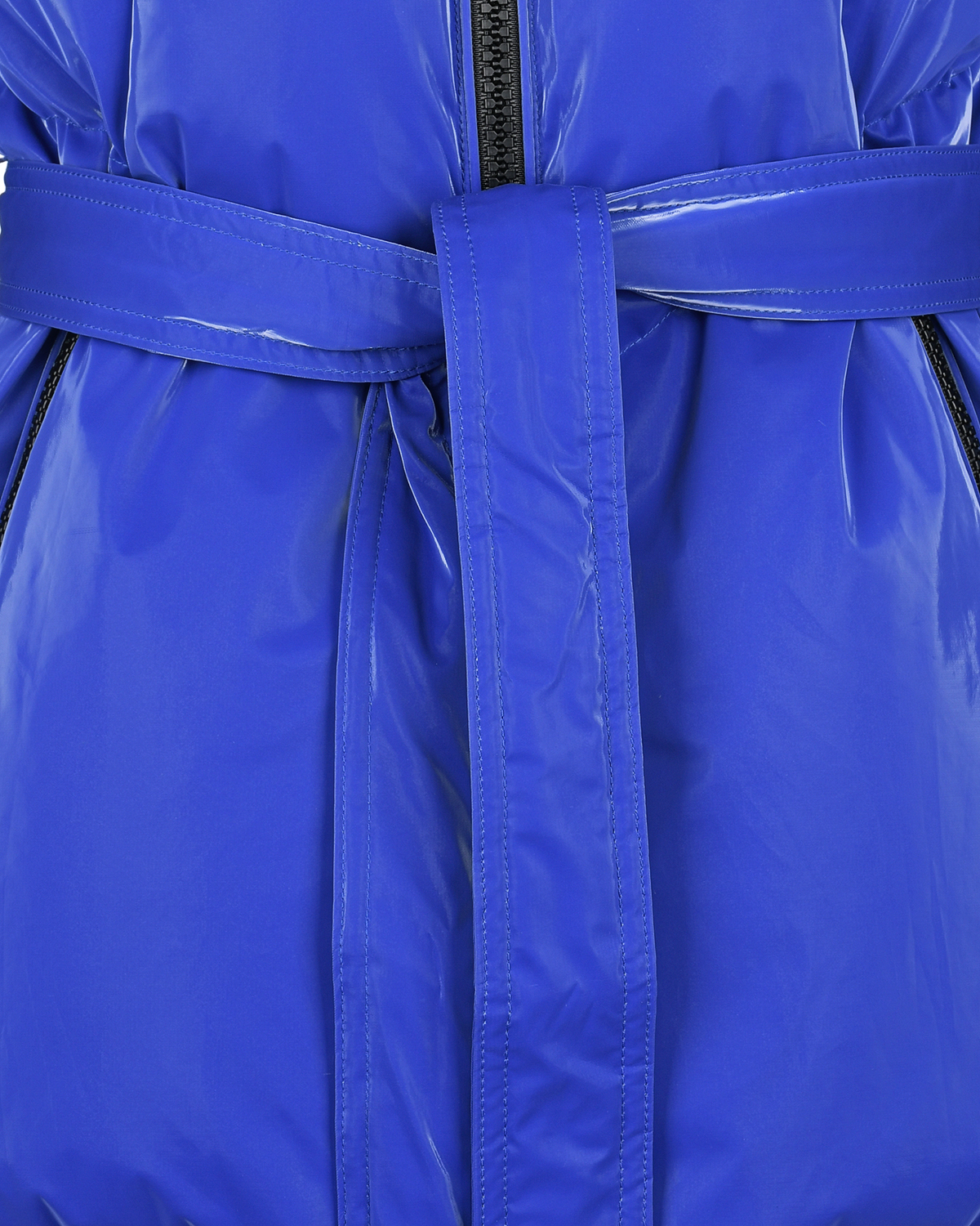 Синяя стеганая куртка с поясом Freedomday, размер 40, цвет синий - фото 8
