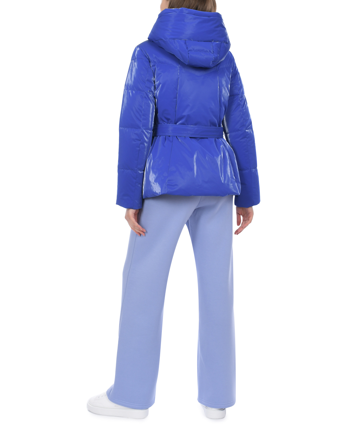 Синяя стеганая куртка с поясом Freedomday, размер 40, цвет синий - фото 3