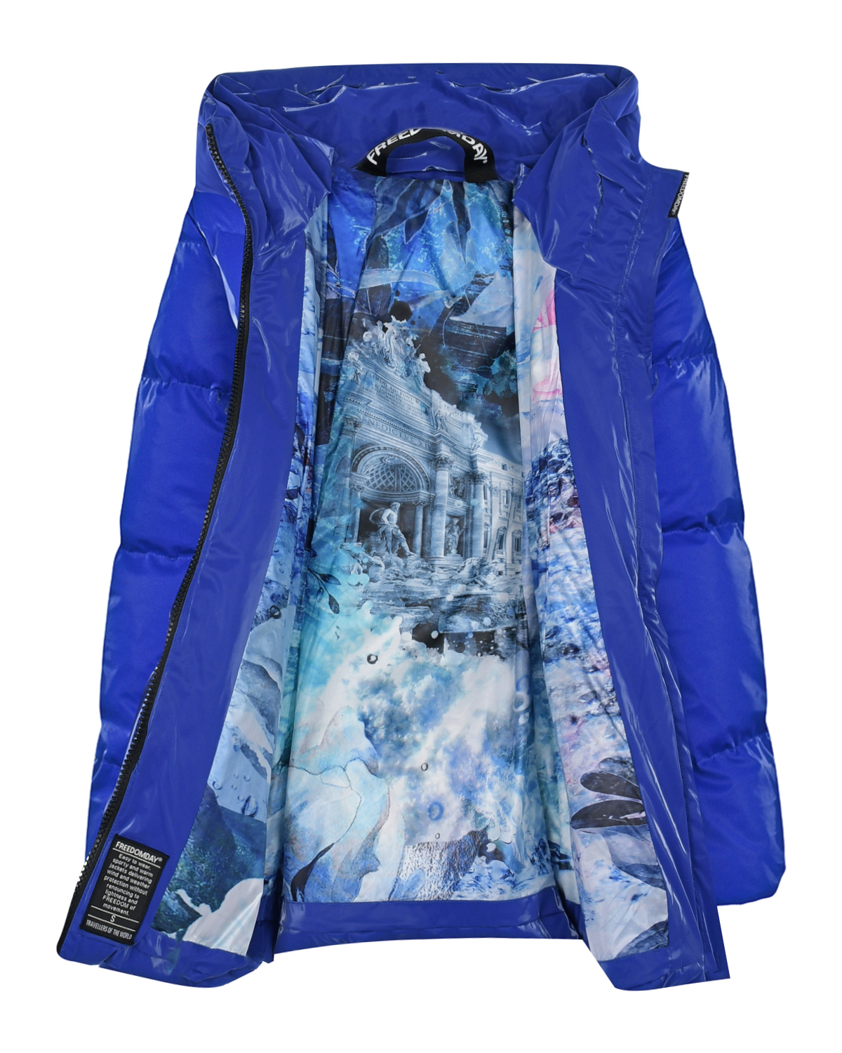 Синяя стеганая куртка с поясом Freedomday, размер 40, цвет синий - фото 7