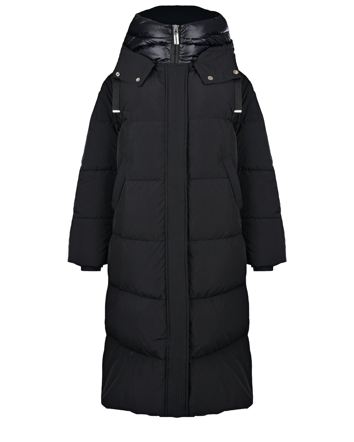 Черное стеганое пальто с капюшоном Freedomday, размер 42, цвет черный - фото 1