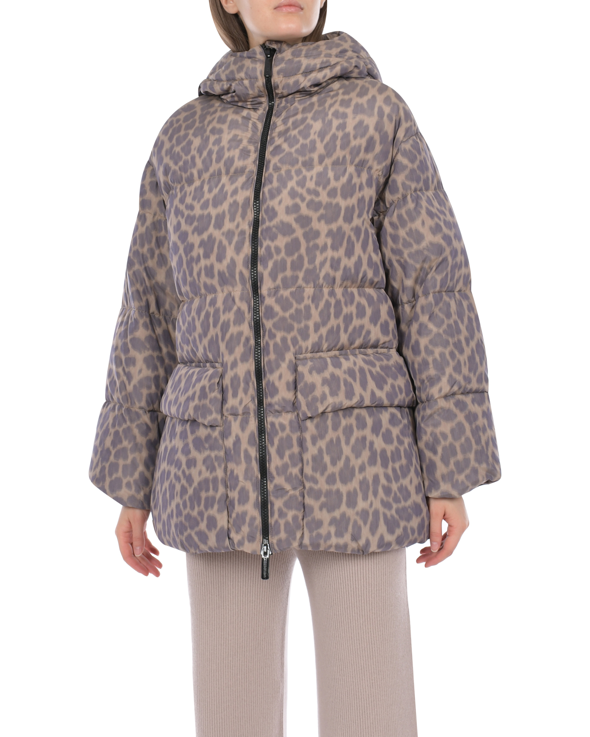 Пуховая куртка с леопардовым принтом Freedomday, размер 38, цвет бежевый - фото 5