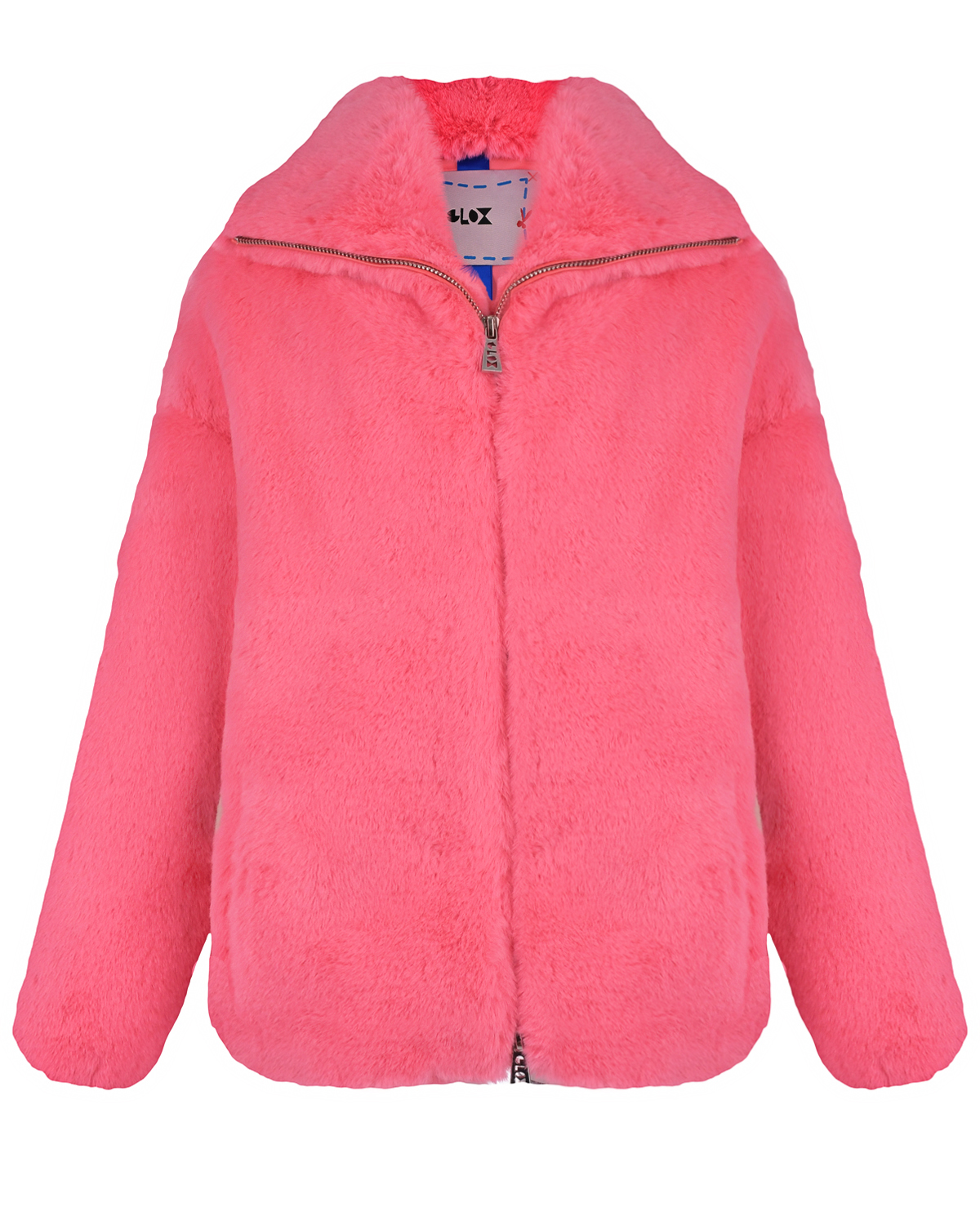 Розовая куртка из эко-меха Glox, размер 40, цвет розовый