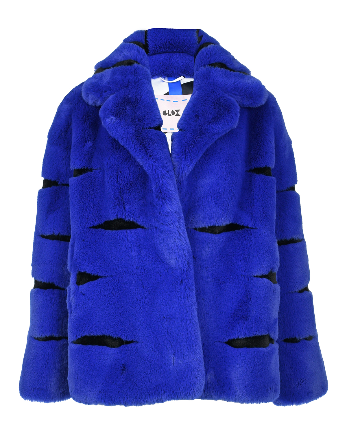 Синяя куртка из эко-меха Glox, размер 40, цвет синий