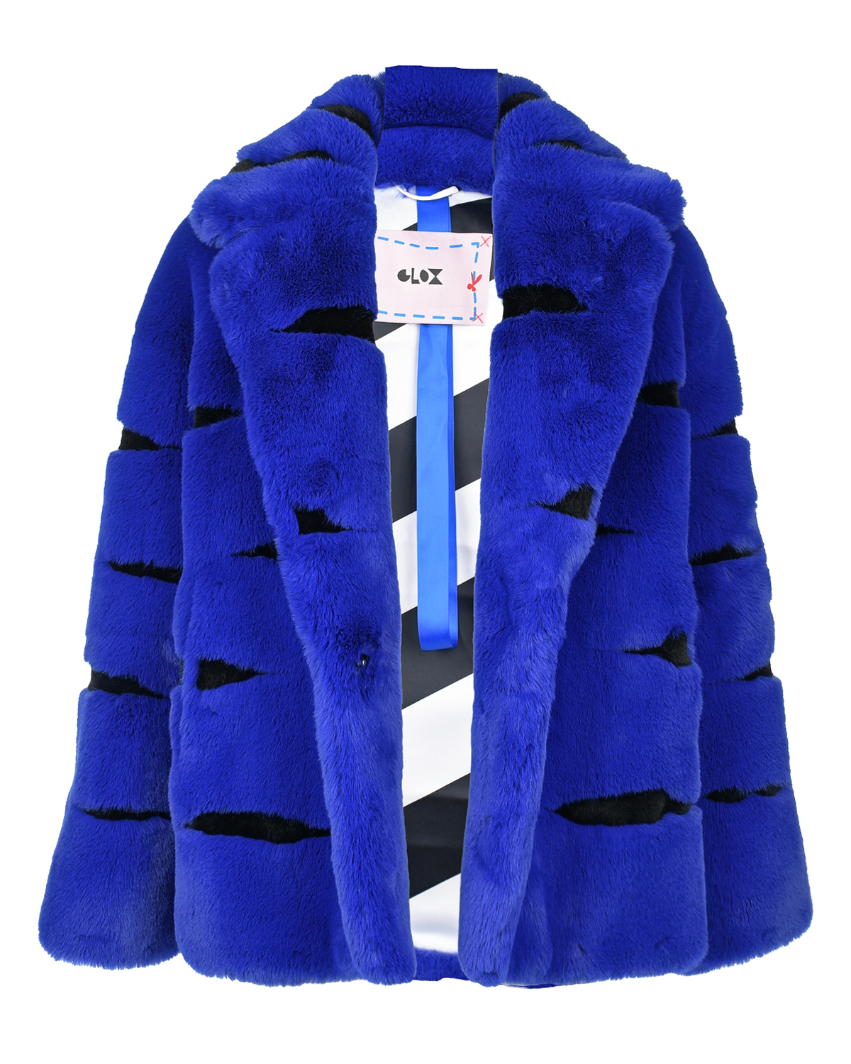Синяя куртка из эко-меха Glox, размер 40, цвет синий - фото 3