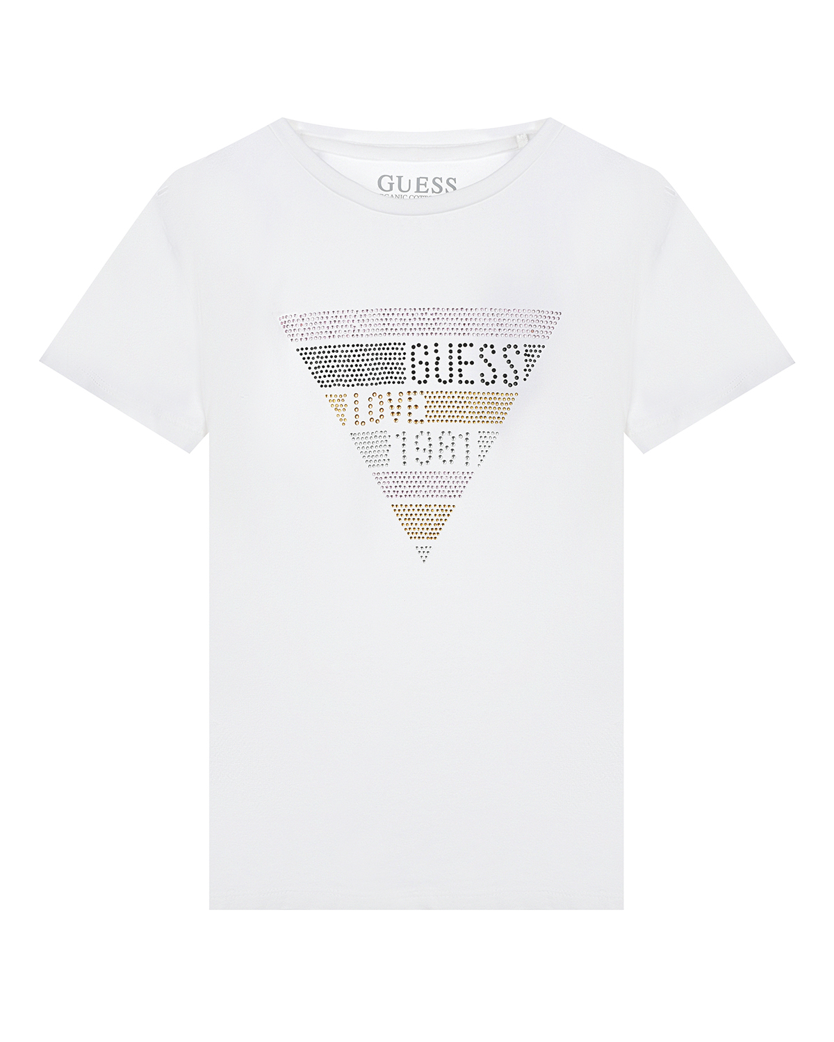 

Белая футболка с лого из стразов Guess детская, Белый, Белая футболка с лого из стразов Guess детская