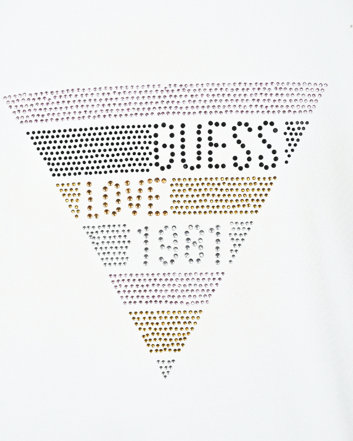 Белая толстовка с логотипом из страз Guess детская, размер 122, цвет белый - фото 3