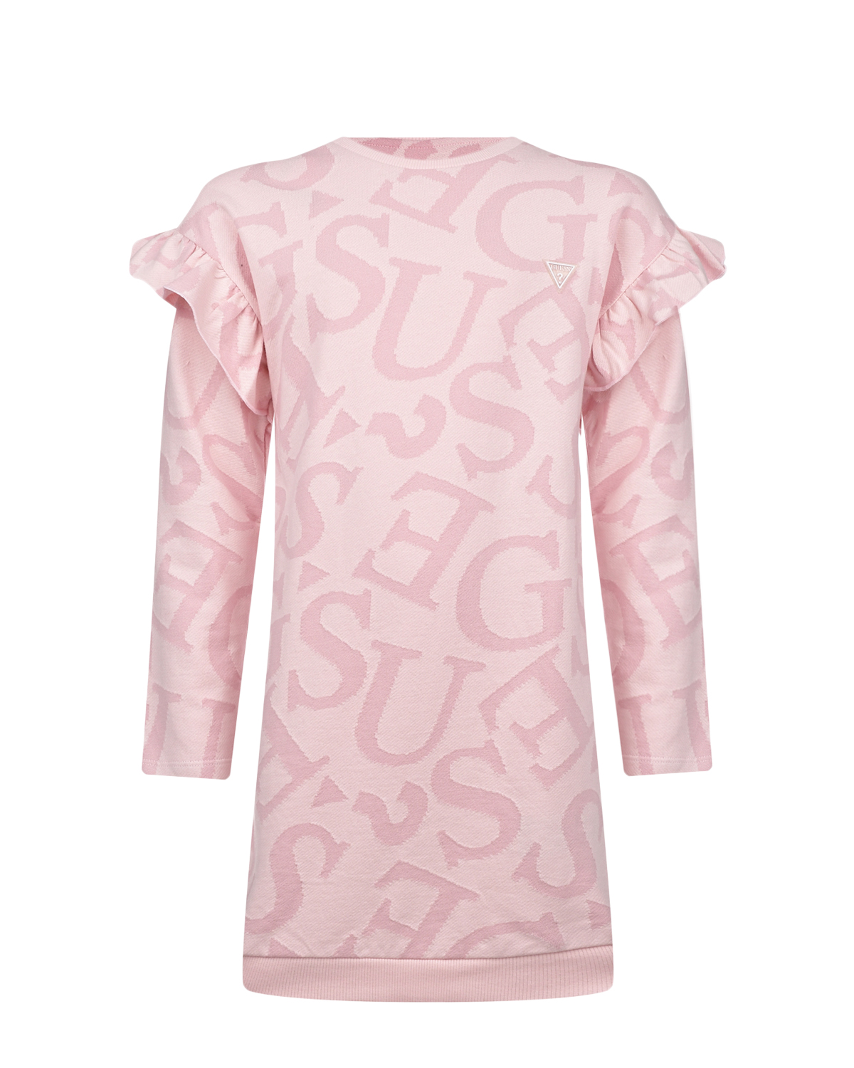 Розовое платье со сплошным лого Guess детское, размер 122, цвет розовый - фото 1