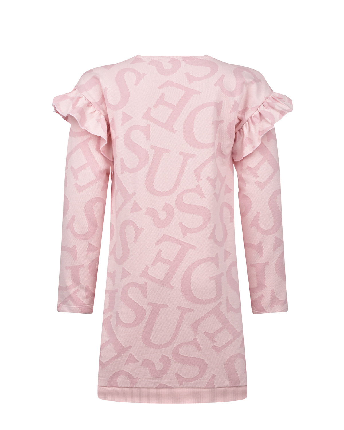 Розовое платье со сплошным лого Guess детское, размер 122, цвет розовый - фото 2