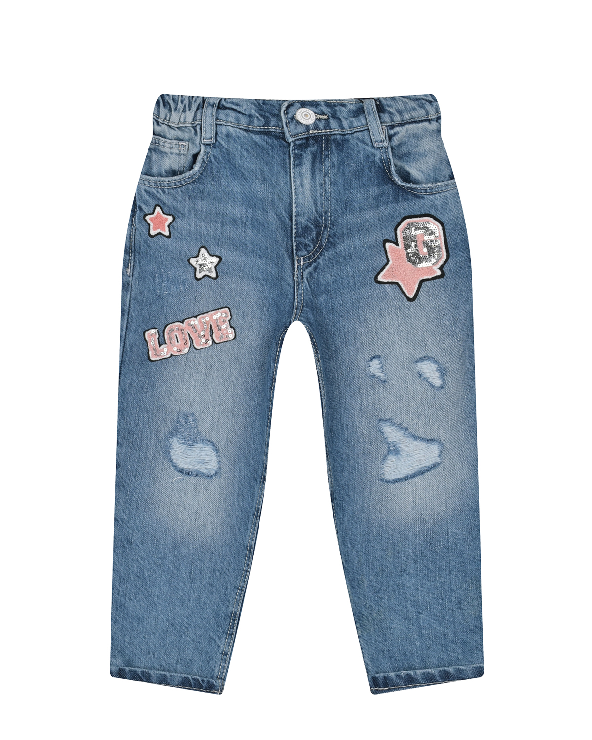Брюки джинсовые с декором "звезды" Guess детские, размер 92, цвет синий