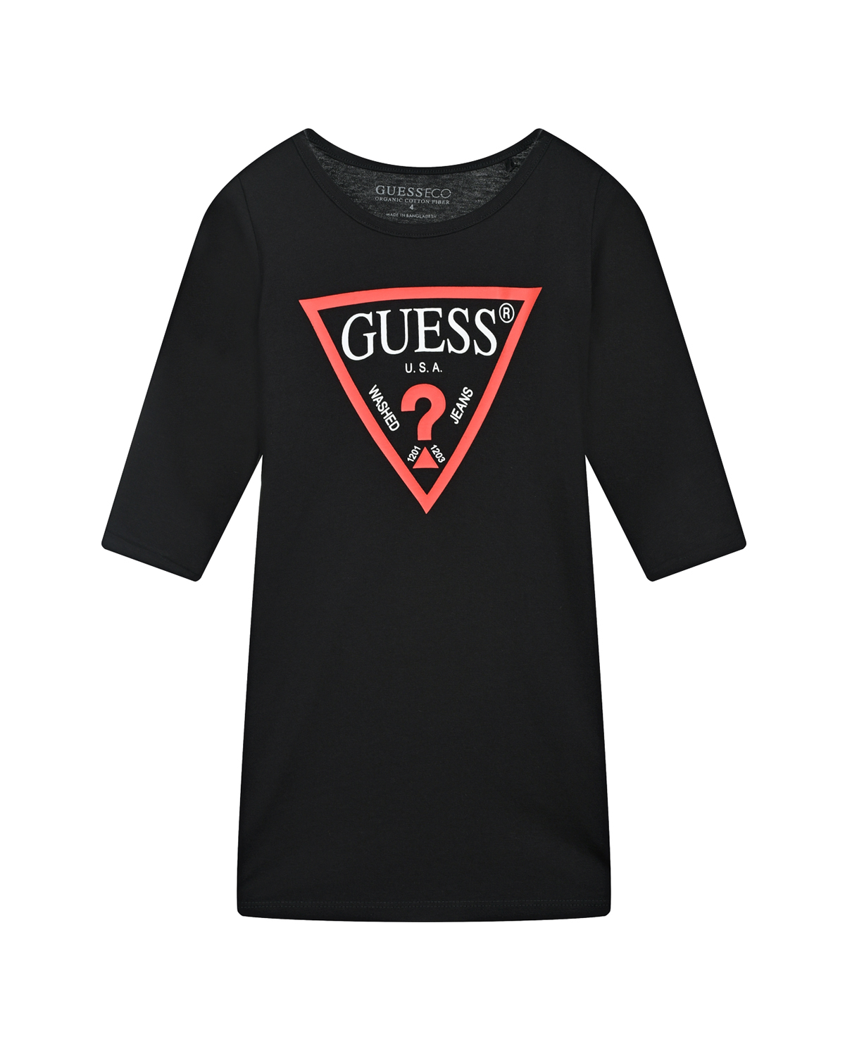 Черное платье с логотипом Guess детское, размер 92, цвет черный - фото 1
