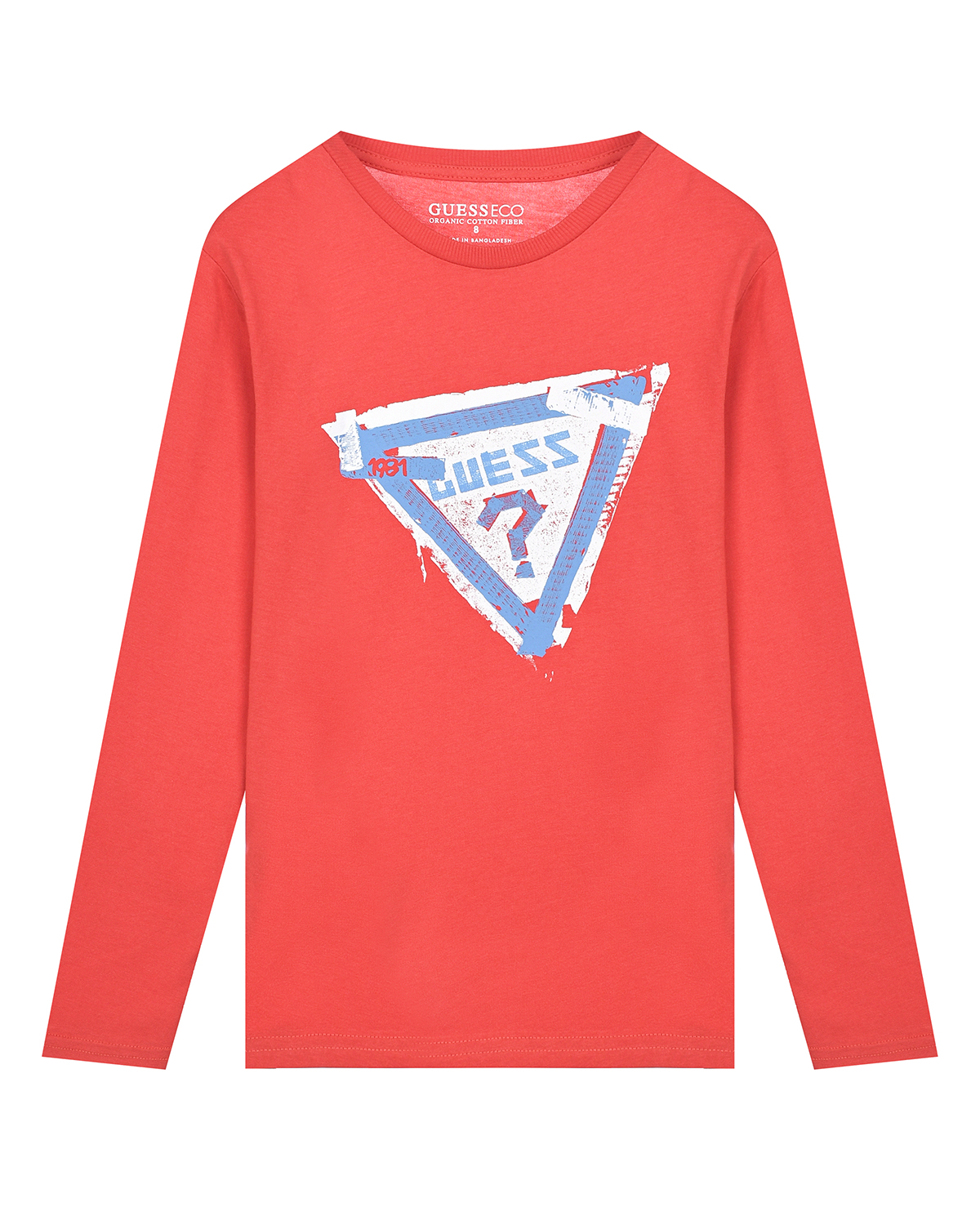 Красная толстовка с треугольным лого Guess детская