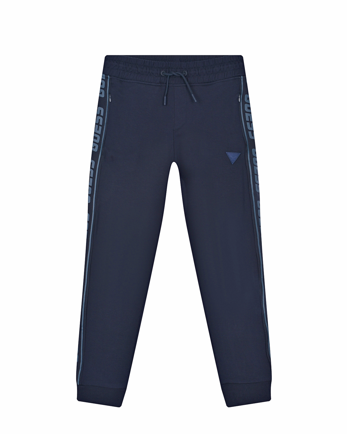 Темно-синие спортивные брюки с лампасами Guess детское, размер 128, цвет синий