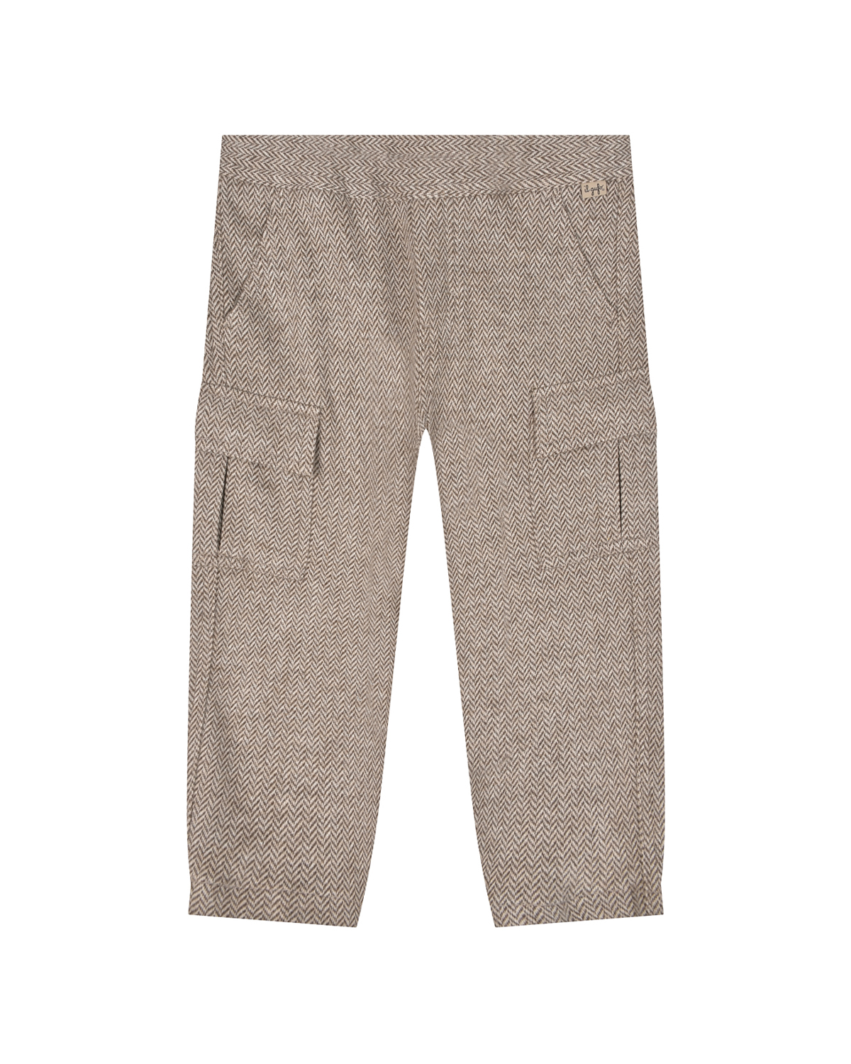 Бежевые брюки с карманами карго IL Gufo детские