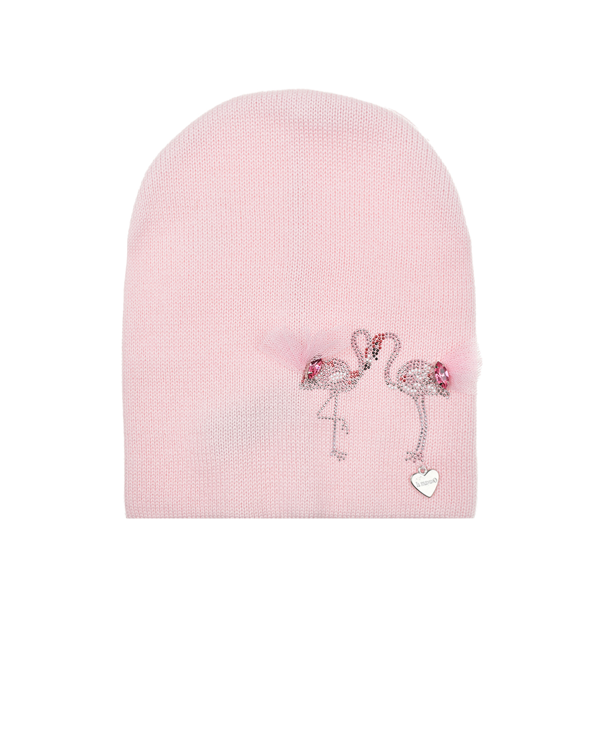 Розовая шапка с декором "фламинго" Il Trenino детская