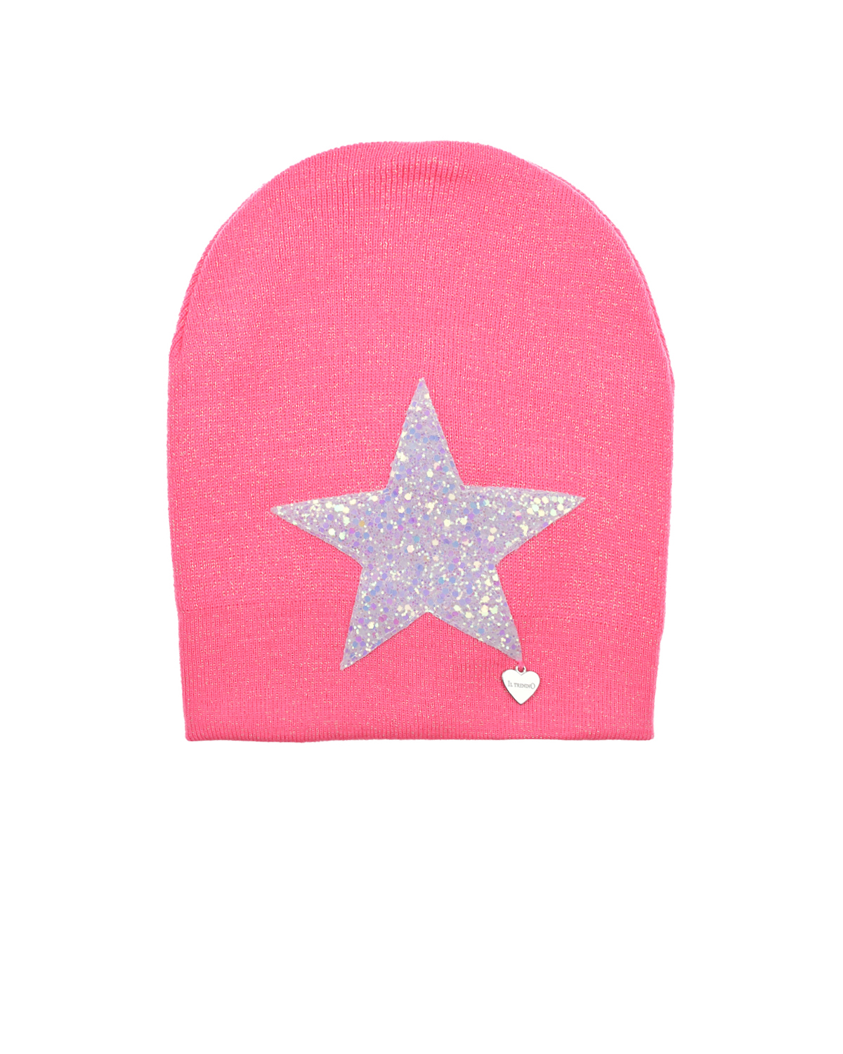 Розовая шапка с серебристой звездой Il Trenino детская