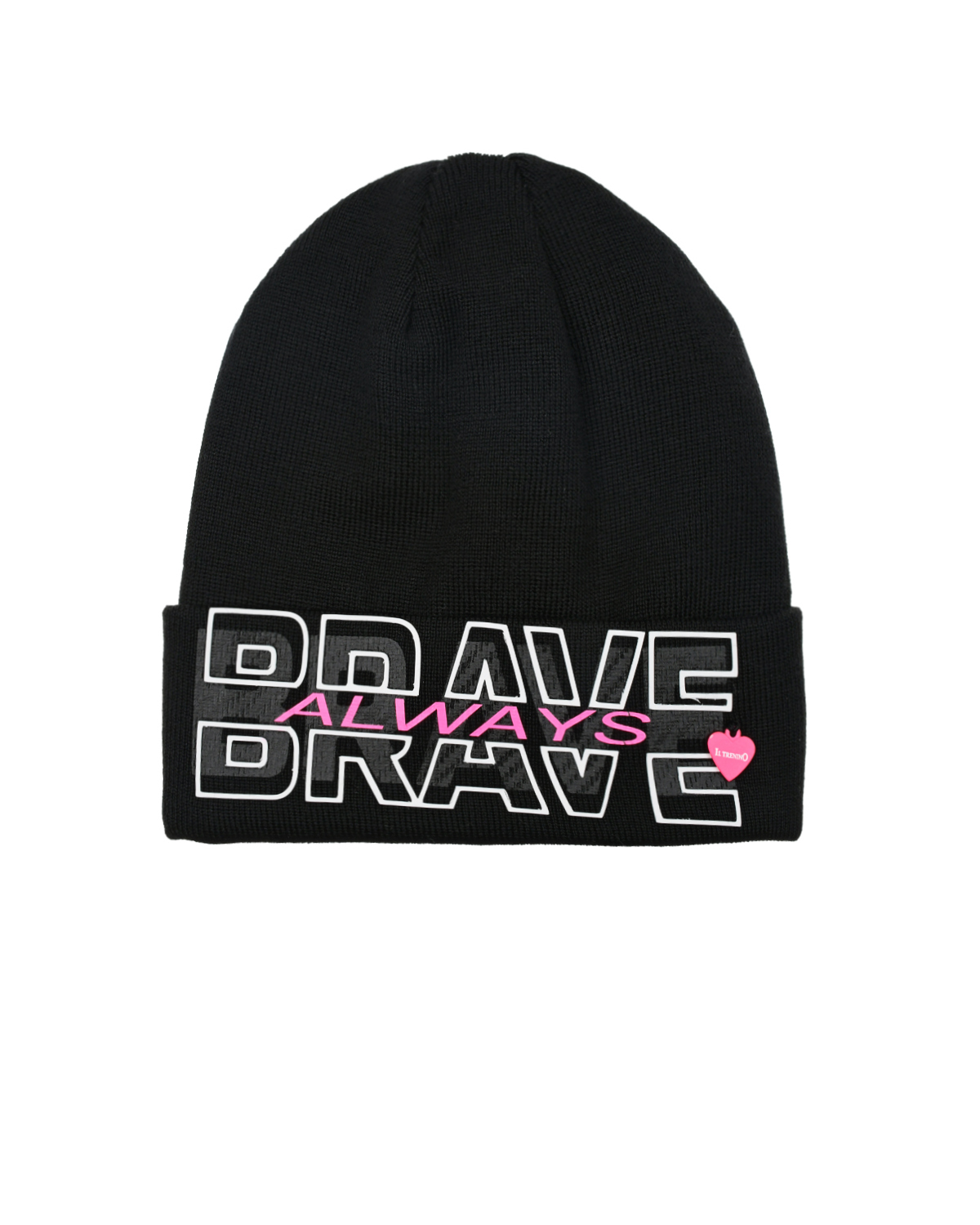 Черная шапка с принтом "Always Brave" Il Trenino детская