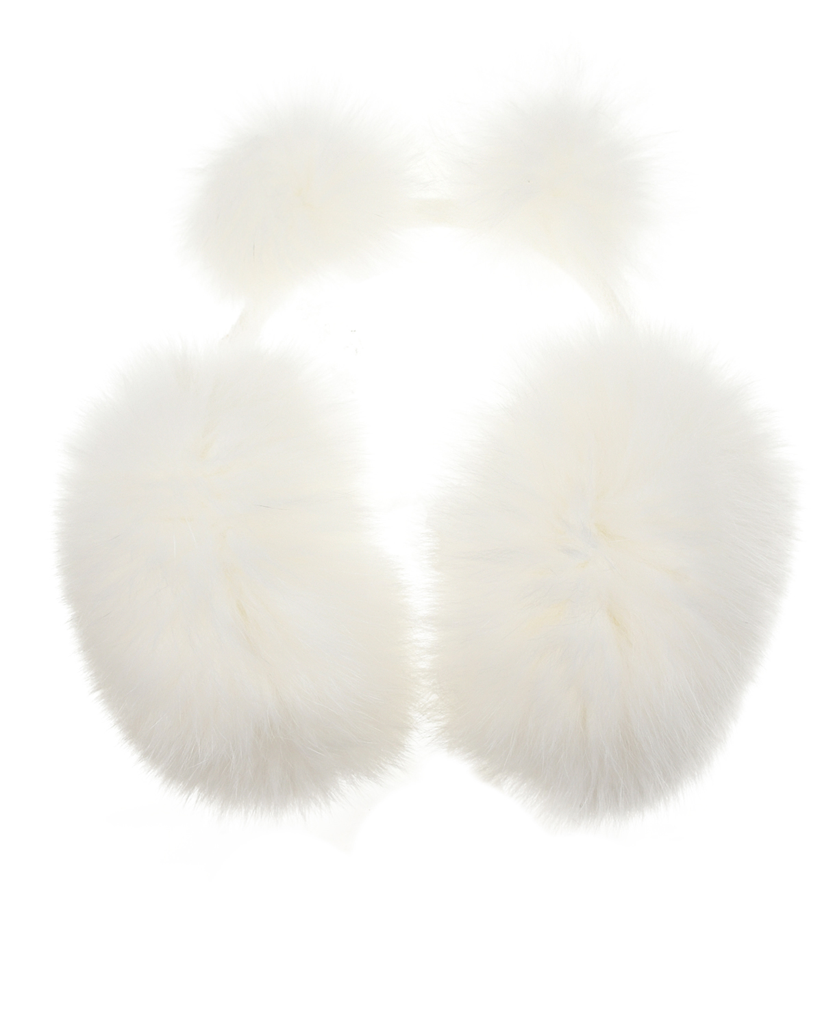 Белые меховые наушники с помпонами Il Trenino детские, размер unica, цвет белый - фото 2