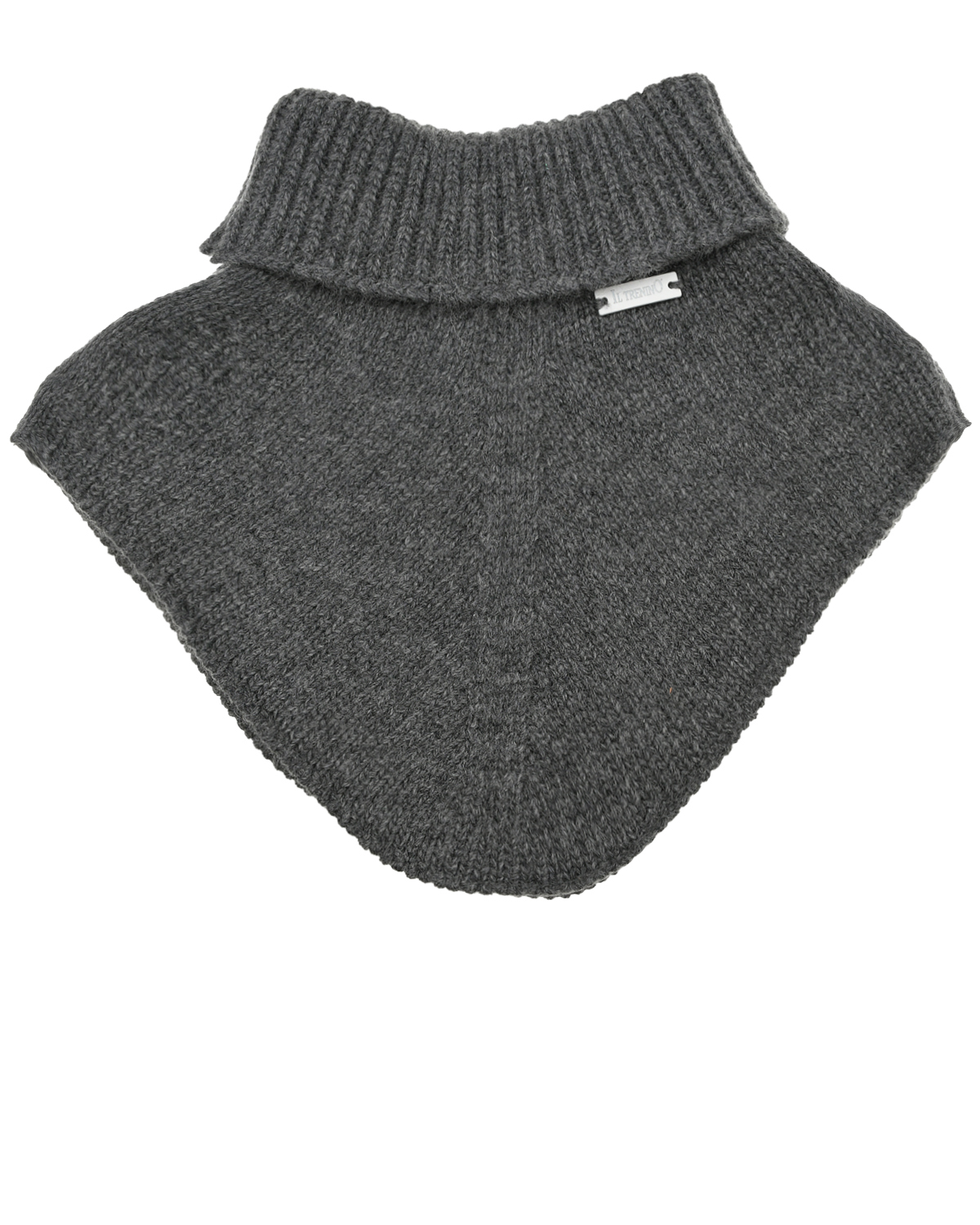 Темно-серый шарф-горло из шерсти и кашемира Il Trenino детское, размер unica