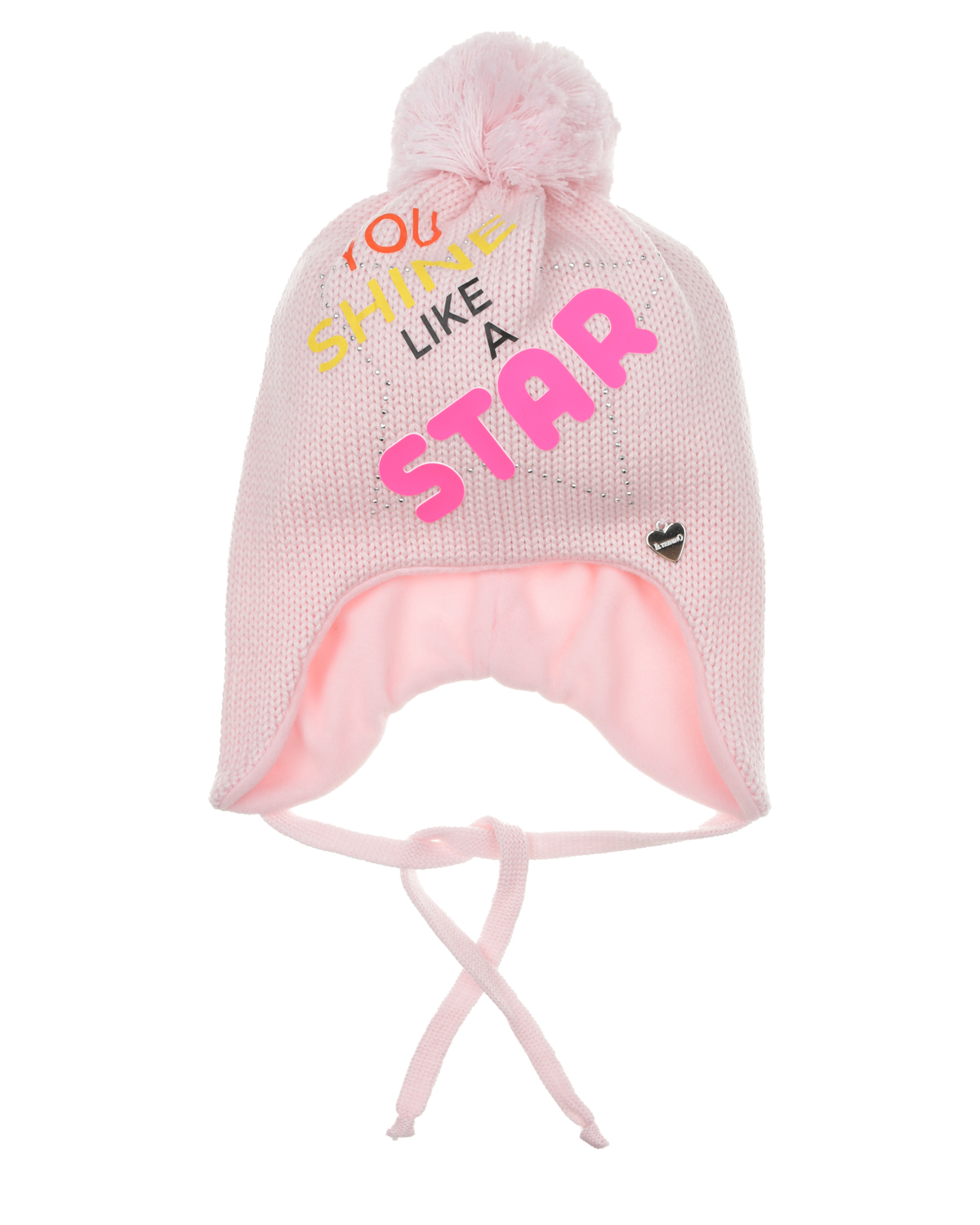 Розовая шапка с принтом "STAR" Il Trenino детская