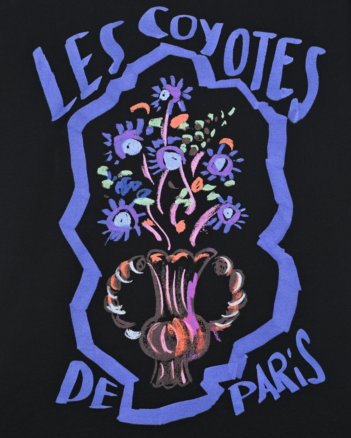Черная футболка с принтом "ваза с цветами" Les Coyotes de Paris детская, размер 152 - фото 3