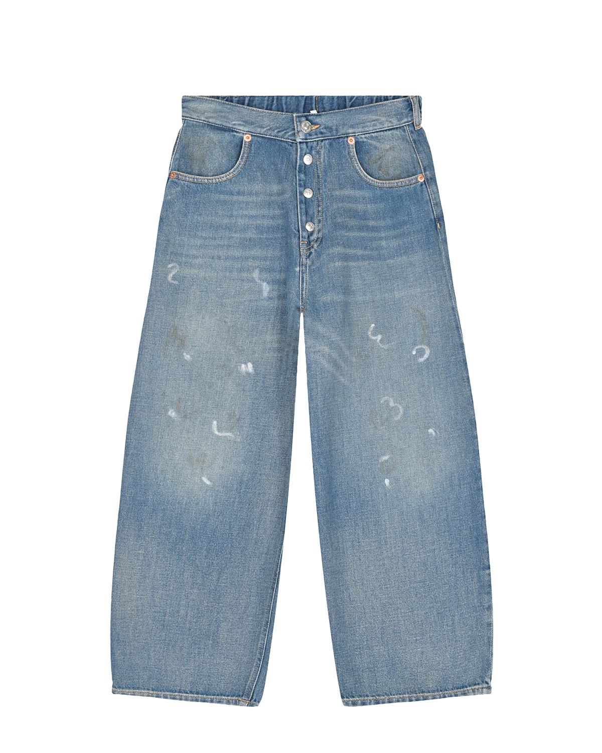 Широкие джинсы с поясом на резинке MM6 Maison Margiela детские