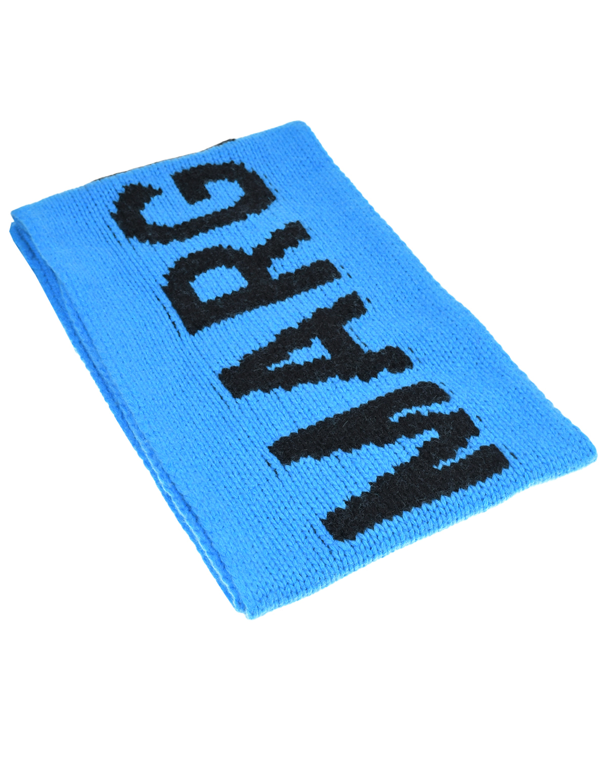 Синий шарф с черным лого, 168x24 см MM6 Maison Margiela детский, размер 2, цвет нет цвета