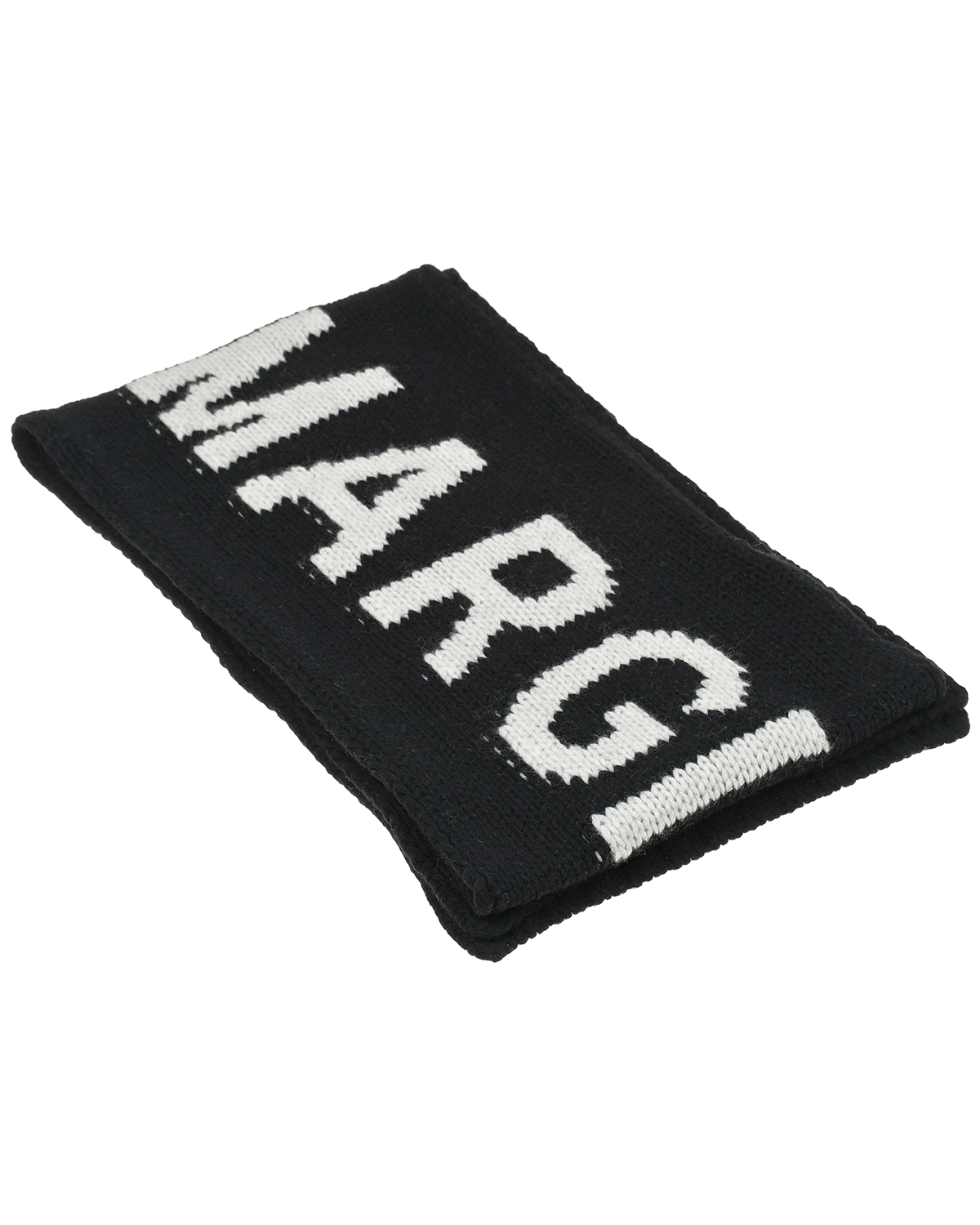 Черный шарф с лого, 180x25 см MM6 Maison Margiela детский, размер 2