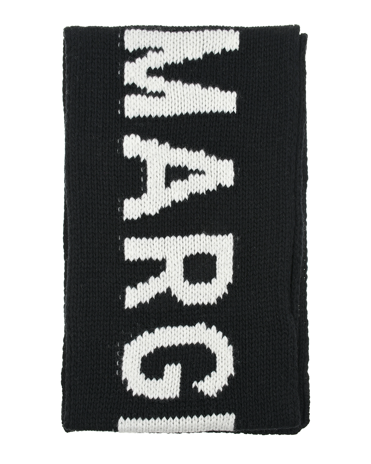 Черный шарф с лого, 180x25 см MM6 Maison Margiela детский, размер 2 - фото 3