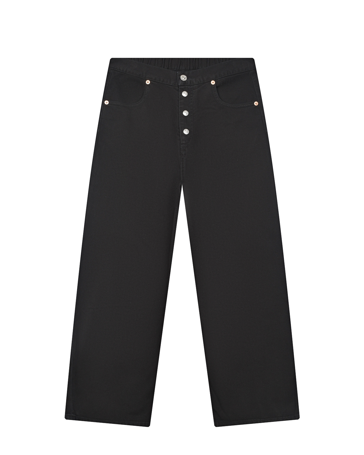 Черные джинсы с застежкой на пуговицы MM6 Maison Margiela детские, размер 164, цвет черный - фото 1