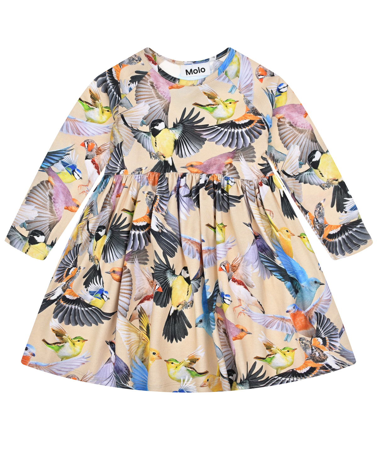 Платье Whimsical с принтом "Птицы" Molo детское, размер 98, цвет мультиколор - фото 1
