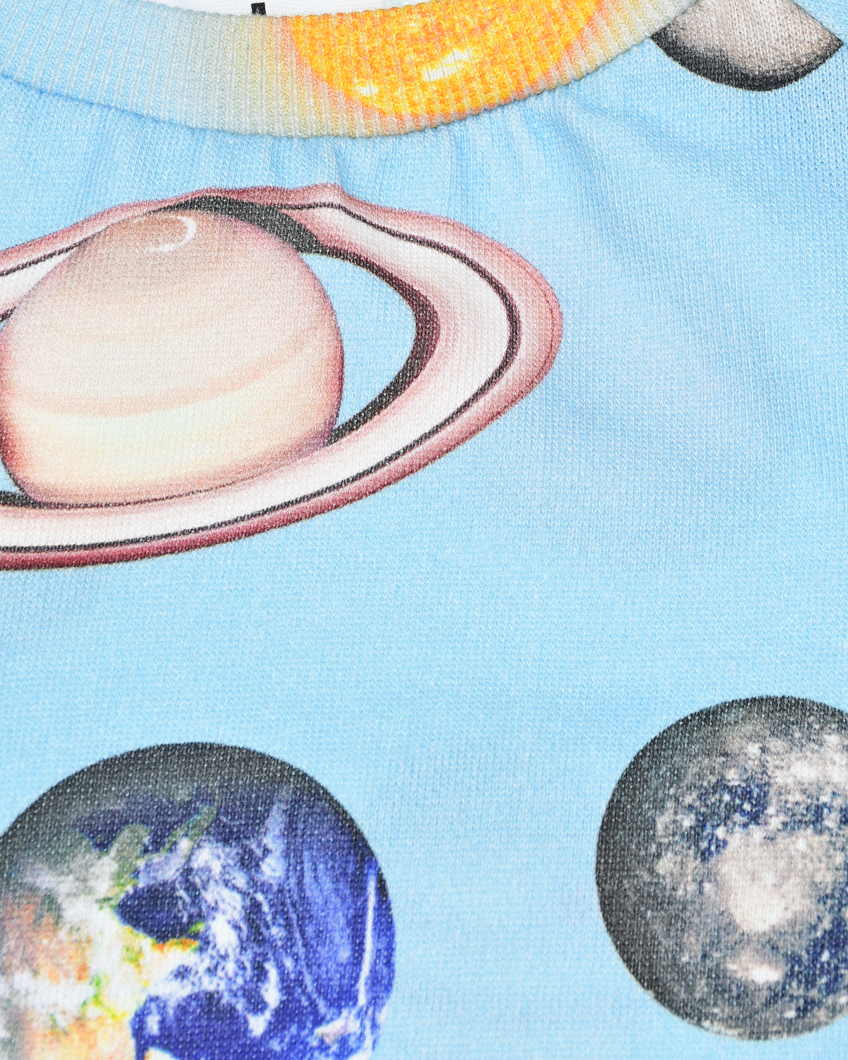 Голубой свитшот с принтом "планеты" Molo детский, размер 80, цвет мультиколор - фото 3