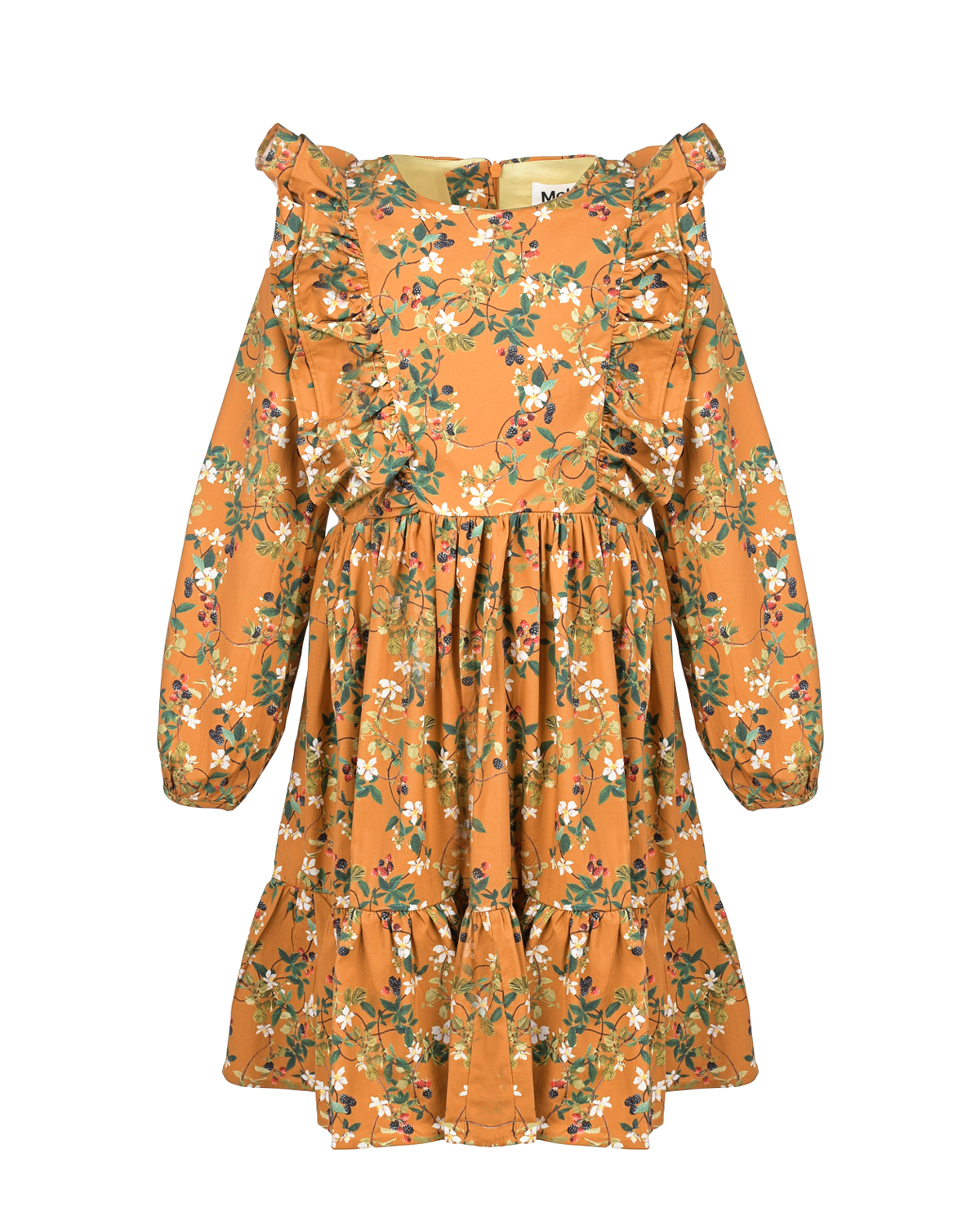 Платье с принтом "ежевика" Bramble Gold Molo детское, размер 116, цвет оранжевый - фото 1