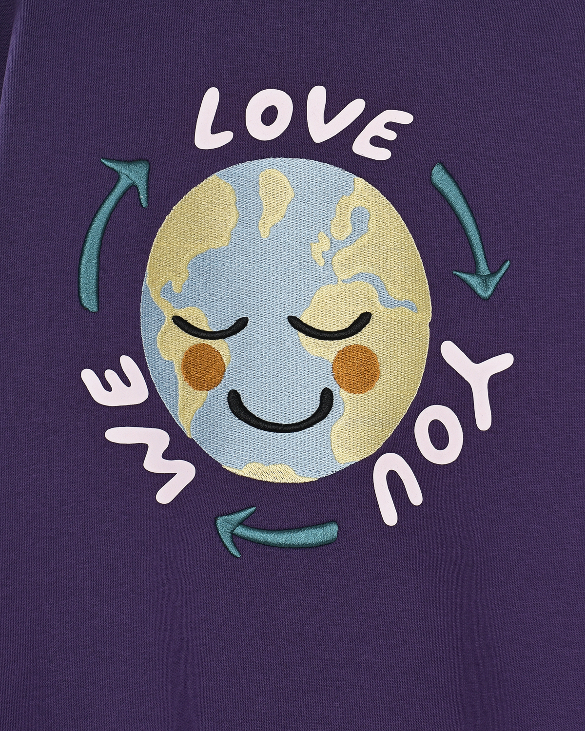 Свитшот с принтом "планета" We love you Molo детский, размер 140, цвет фиолетовый - фото 3