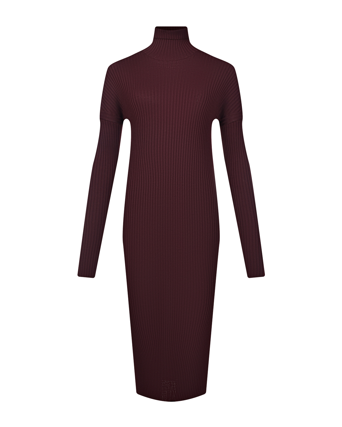 Бордовое платье из шерстяного трикотажа MRZ