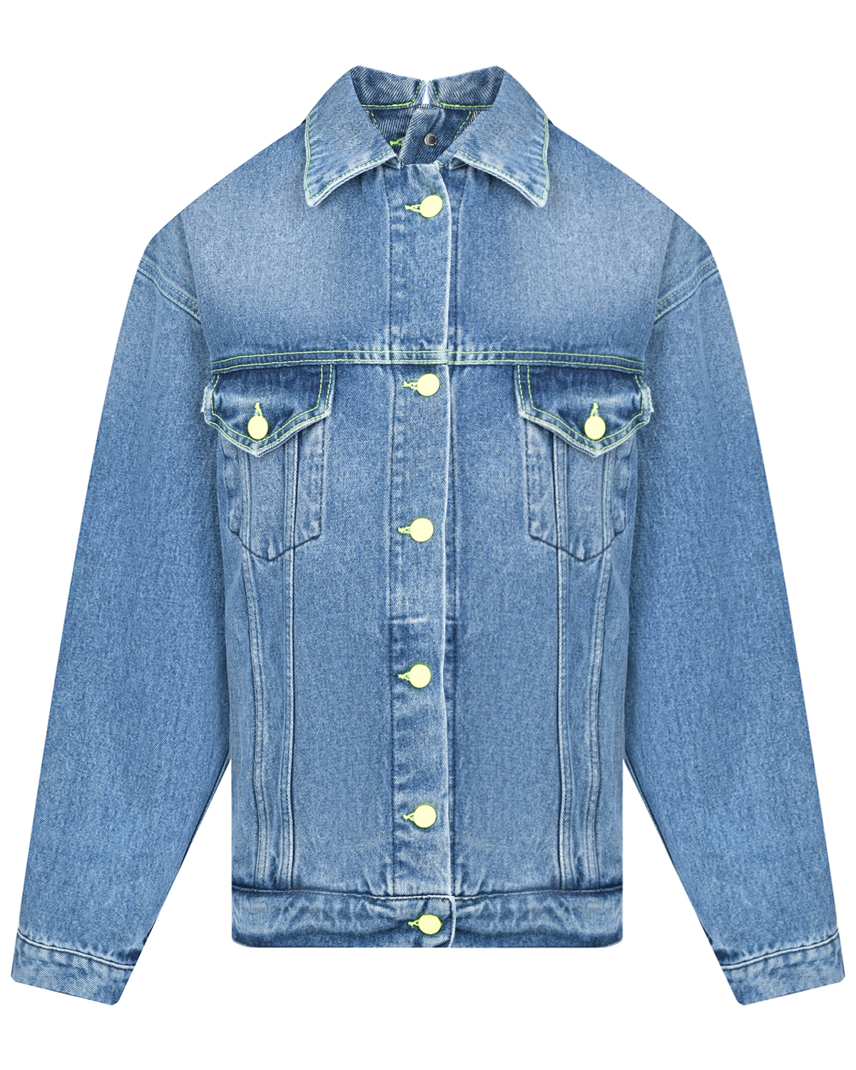 Голубая джинсовая куртка MSGM, размер 40, цвет голубой