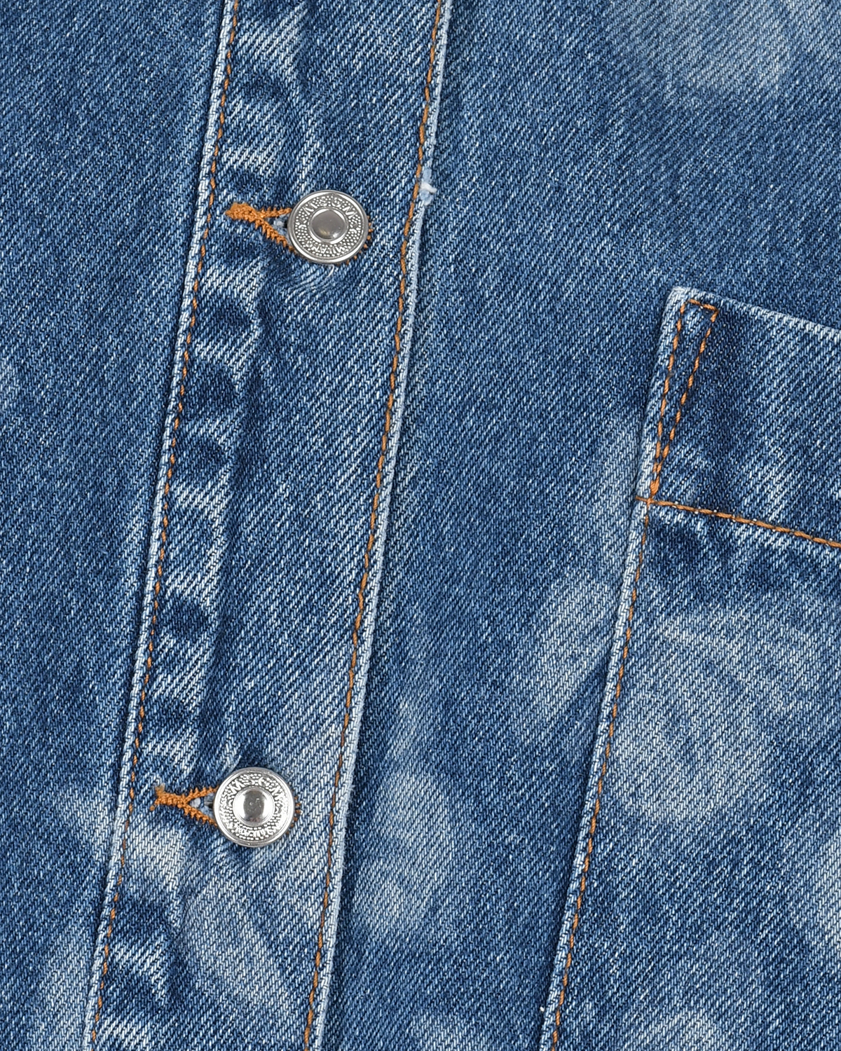Синяя джинсовая рубашка с принтом "бабочки" MSGM, размер 40, цвет синий - фото 9