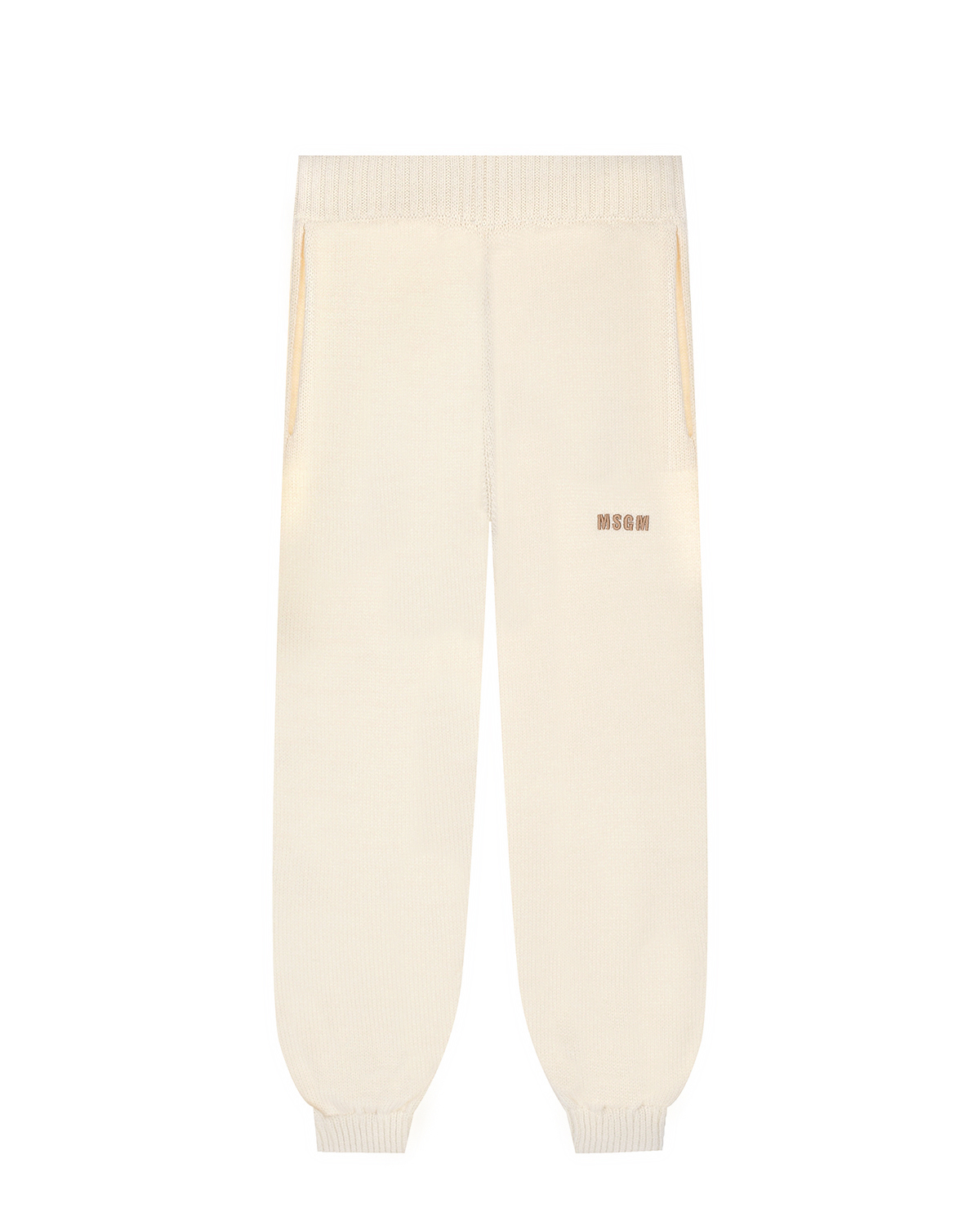 Спортивные брюки кремового цвета MSGM детские, размер 140 - фото 1